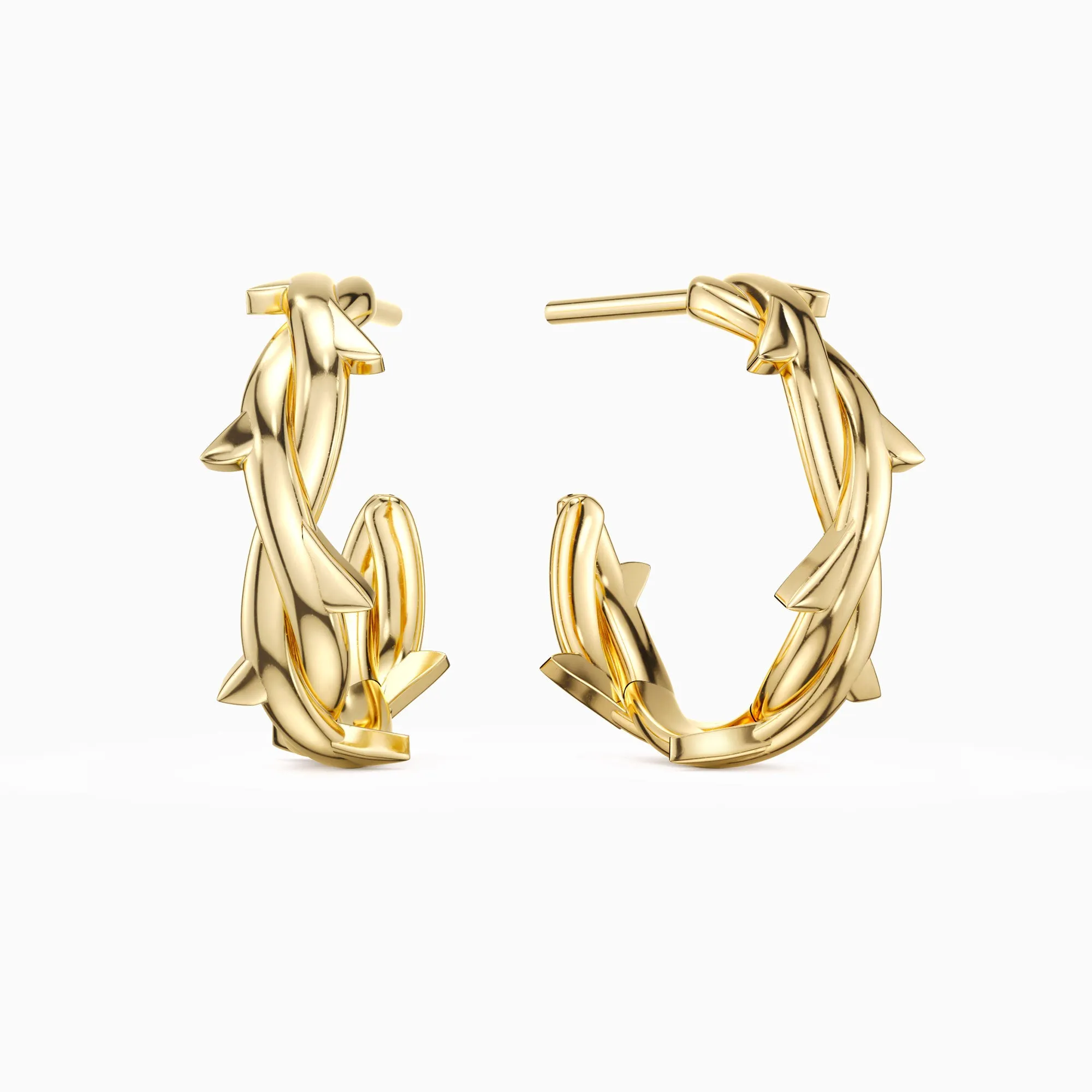 Thorned Half Hoop Stud Earrings sold by Vanimy Jewelry