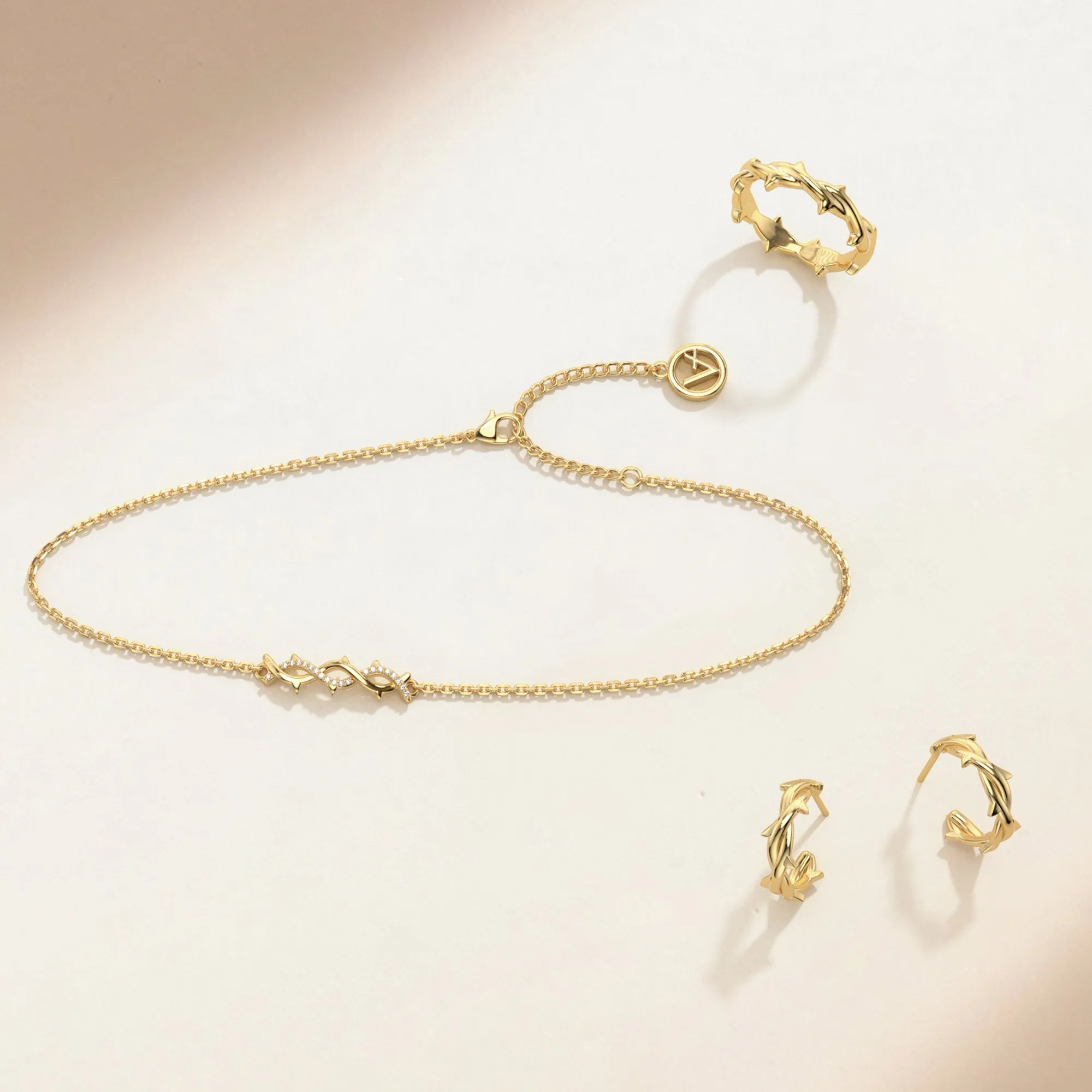 Thorned Half Hoop Stud Earrings sold by Vanimy Jewelry product image thumbnail 4