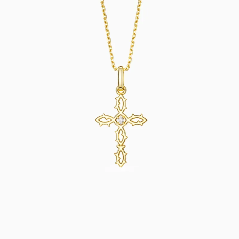 Thorn Cross Pendant Necklace sold by Vanimy Jewelry