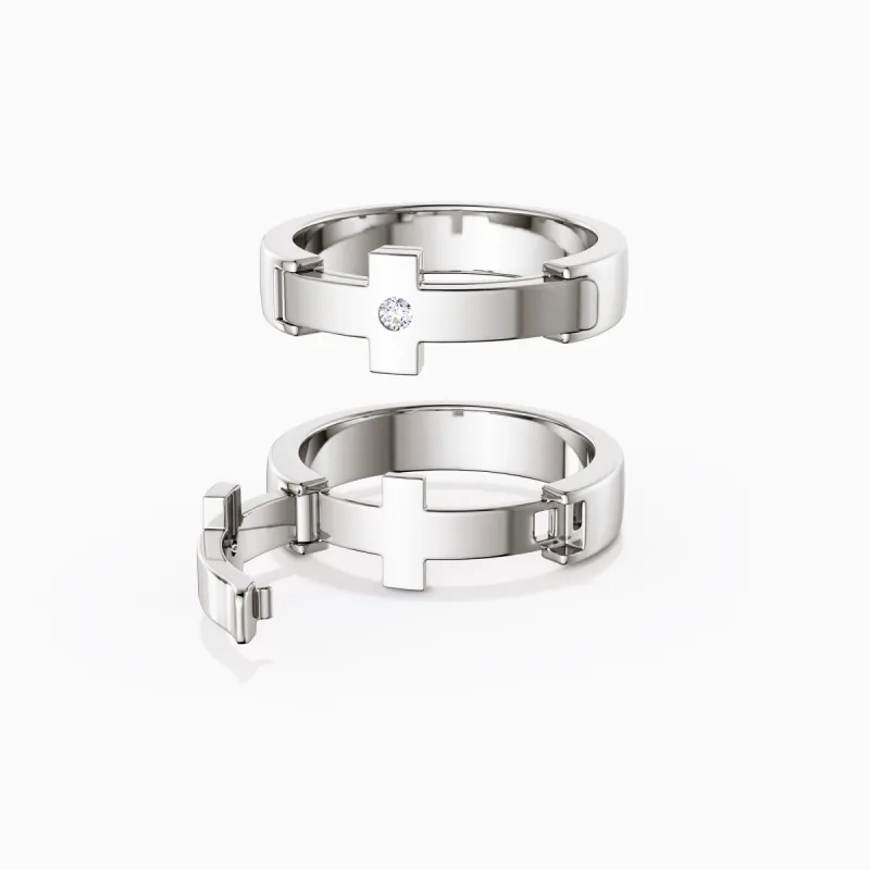 Personalized Eternal Love Cross Pave Promise Ring sold by Vanimy Jewelry