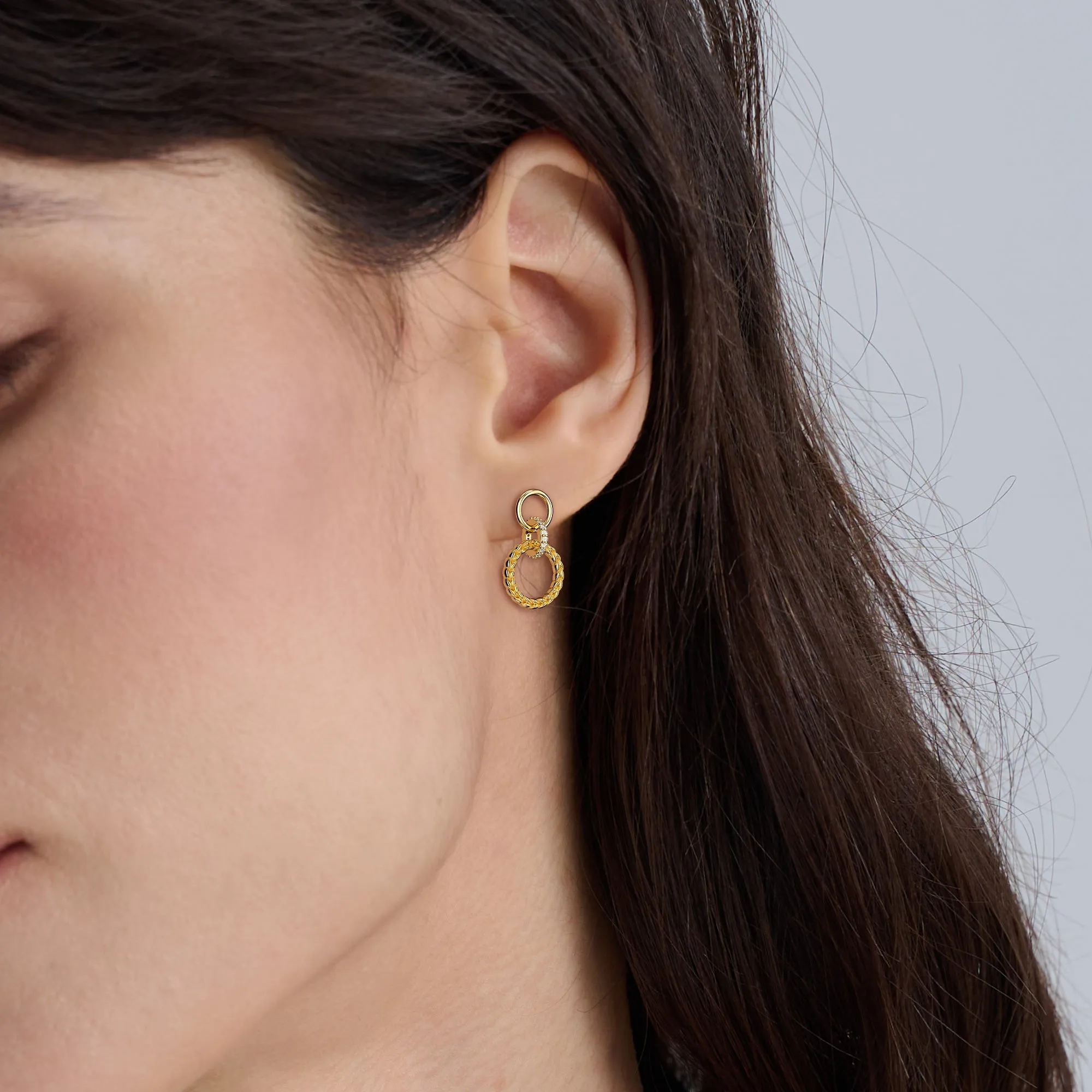 Manna Interlocking Halo Stud Earrings sold by Vanimy Jewelry product image thumbnail 2