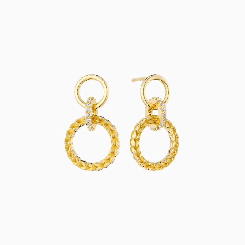 Manna Interlocking Halo Stud Earrings sold by Vanimy Jewelry