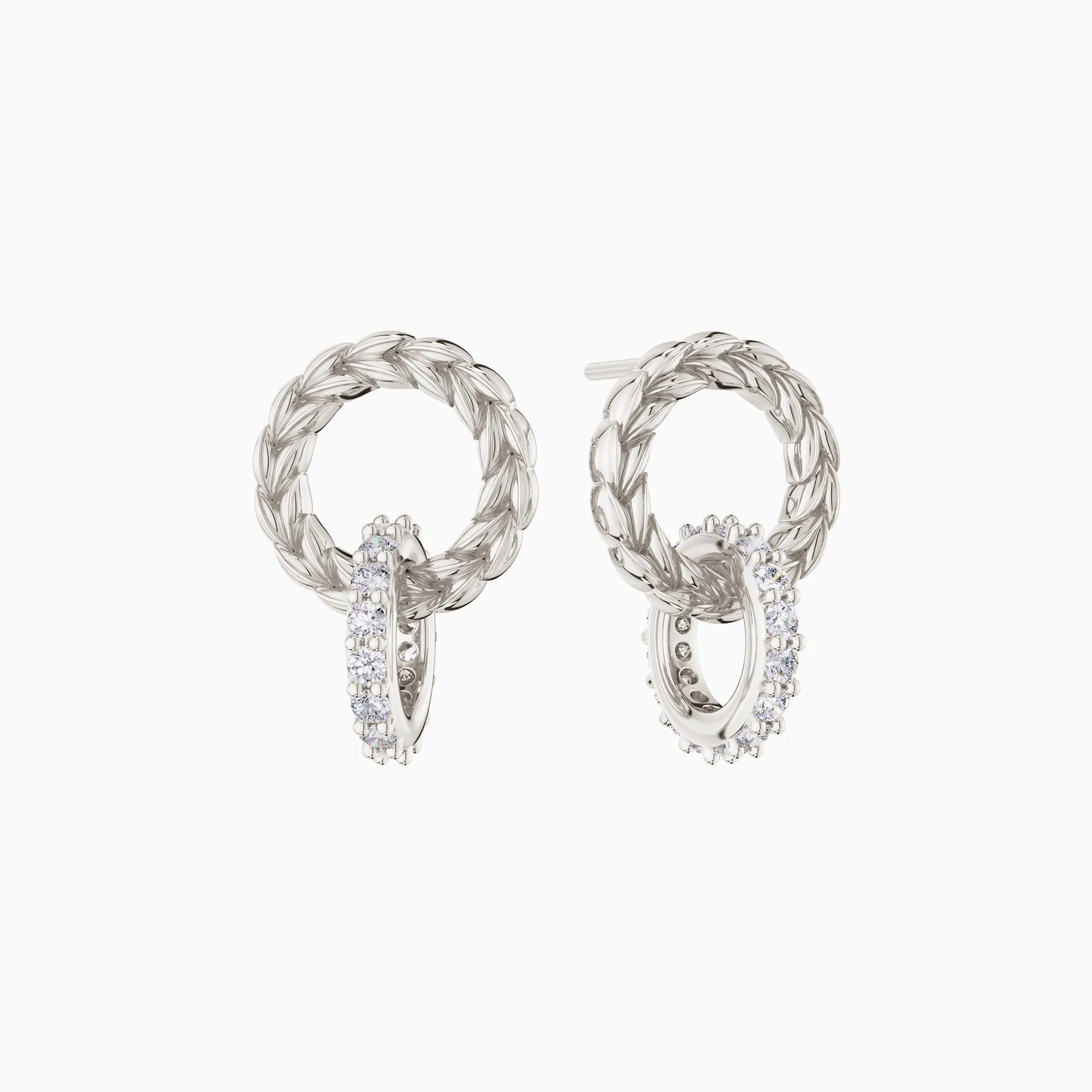 Manna Double Interlocking Halo Stud Earrings sold by Vanimy Jewelry product image thumbnail 5