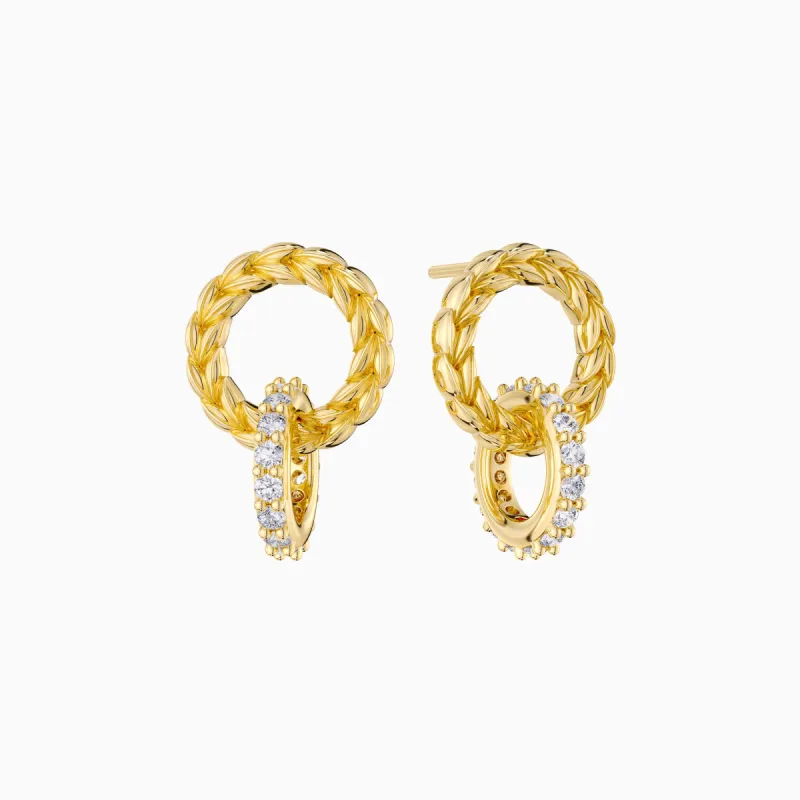 Manna Double Interlocking Halo Stud Earrings sold by Vanimy Jewelry