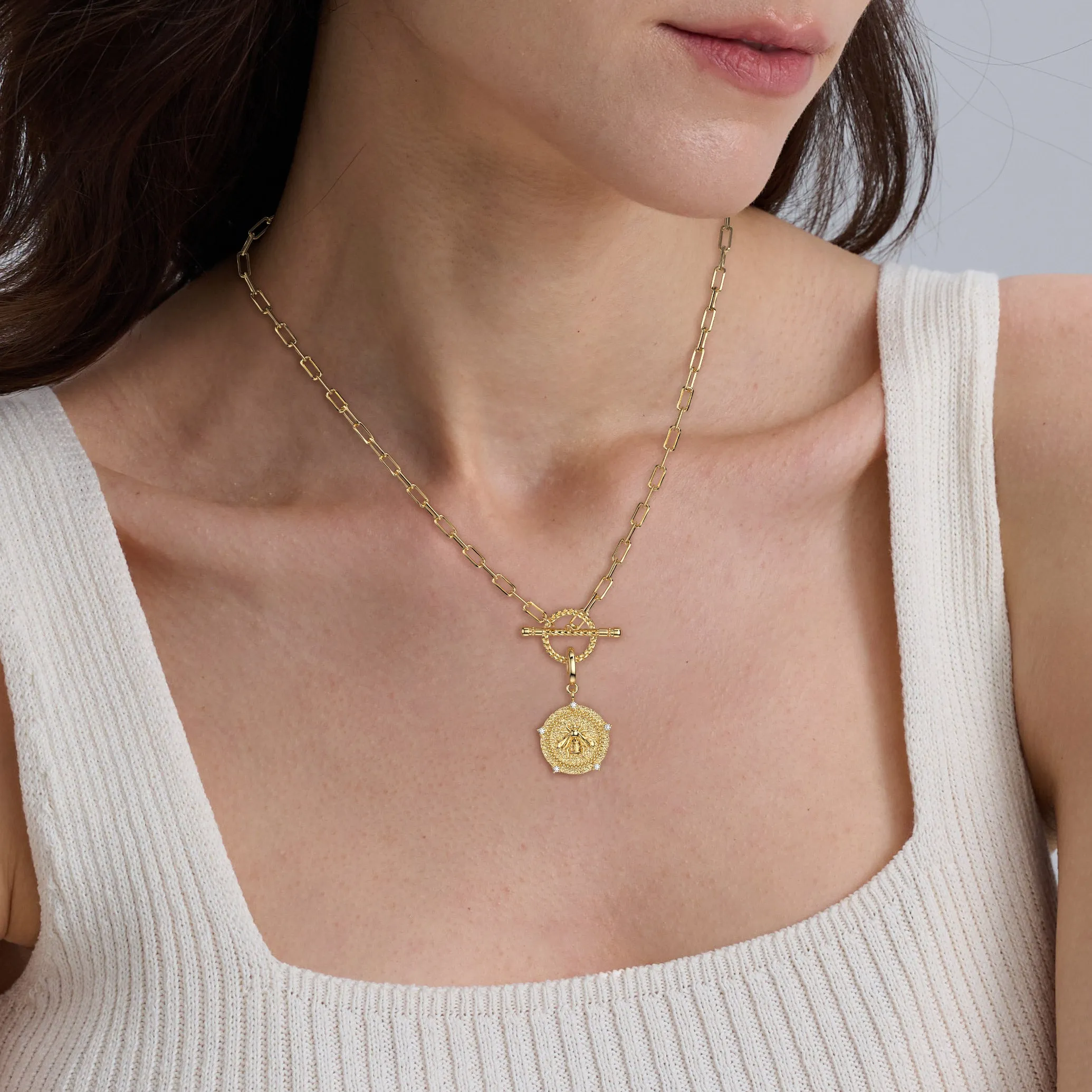 Manna Charm Builder Paperclip Chain Toggle Necklace sold by Vanimy Jewelry product image thumbnail 2