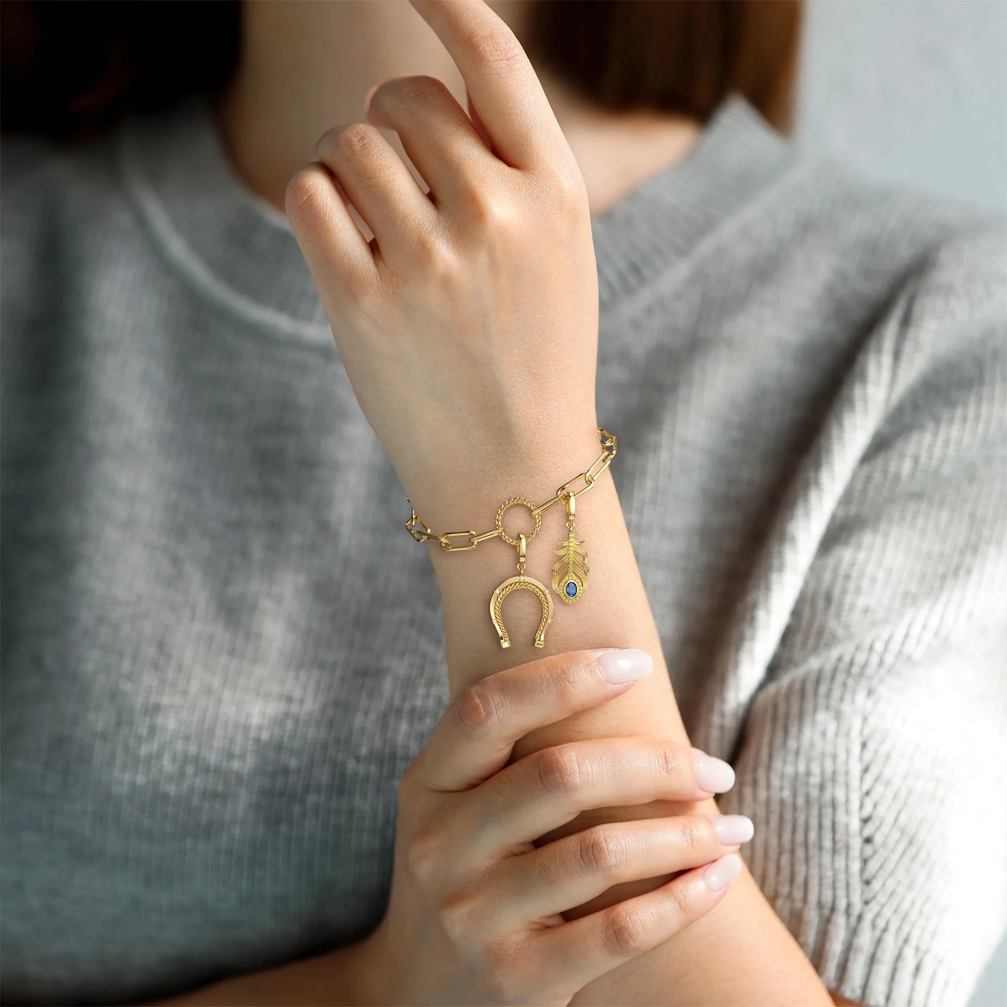 Peacock Feather Charm Pendant sold by Vanimy Jewelry product image thumbnail 2