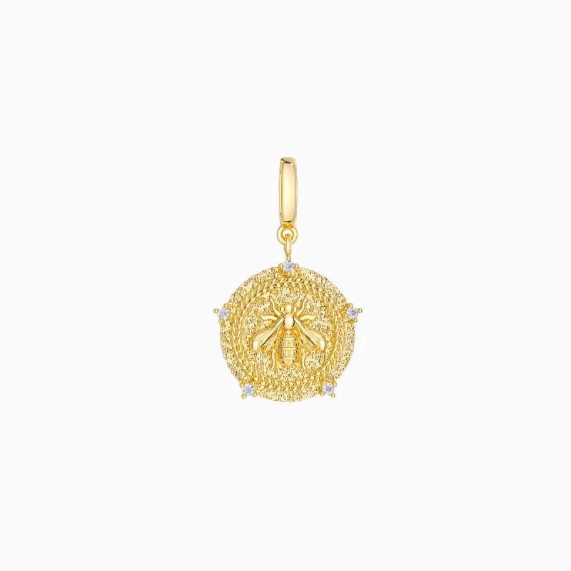 Queen Bee Charm Coin Pendant sold by Vanimy Jewelry