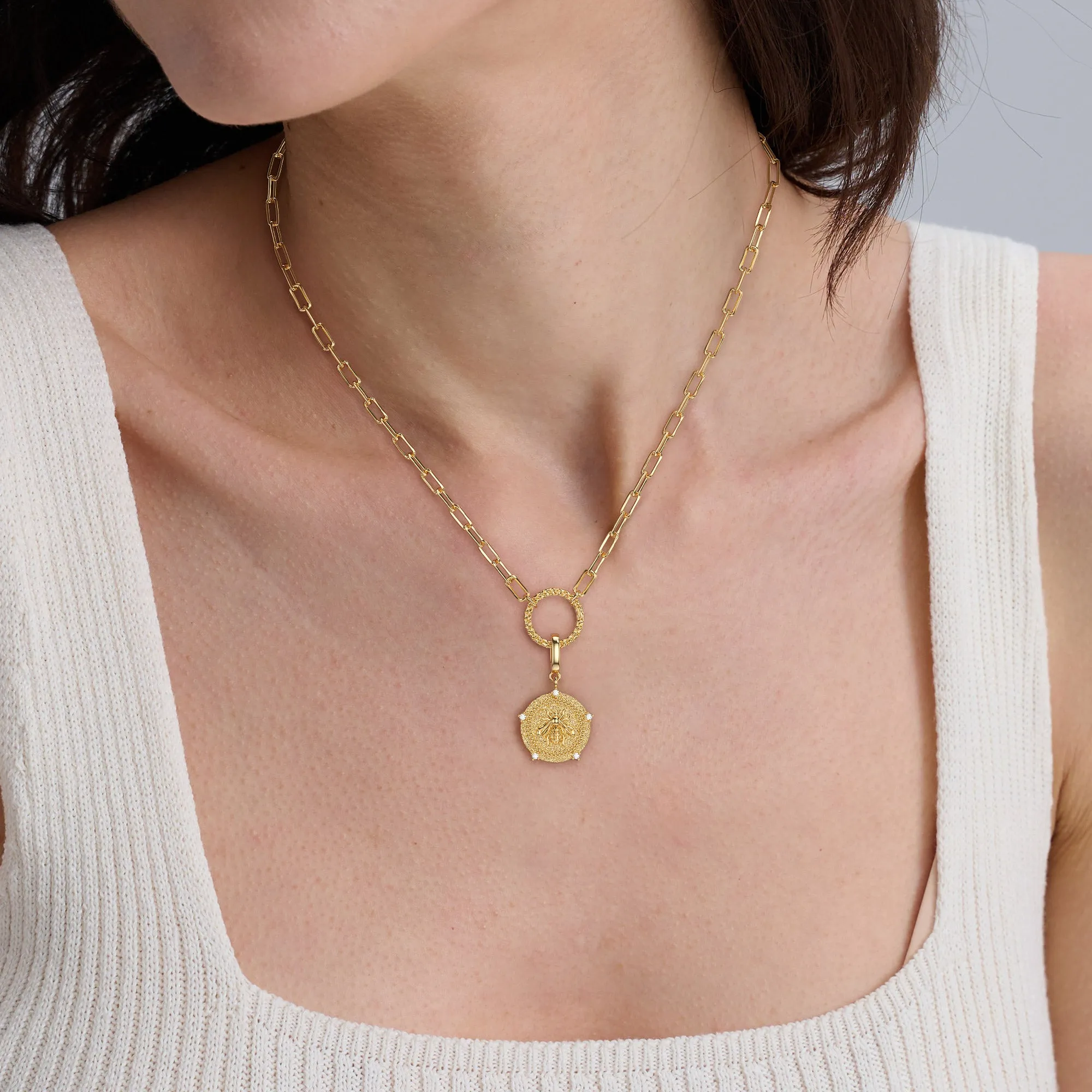 Queen Bee Charm Coin Pendant sold by Vanimy Jewelry product image thumbnail 2
