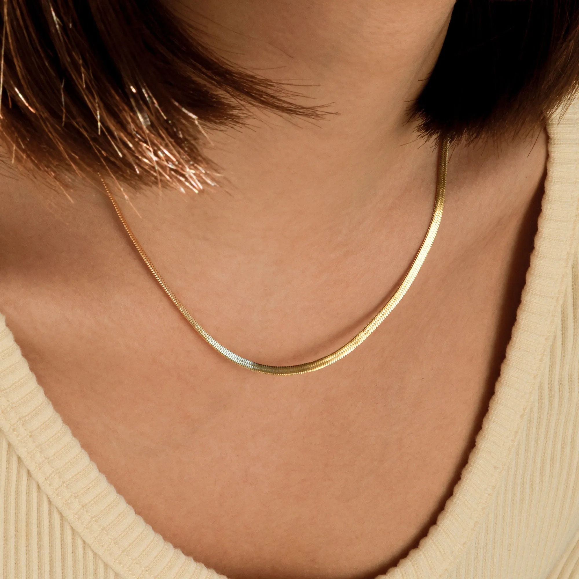 Flat Snake Chain Necklace sold by Vanimy Jewelry product image thumbnail 2