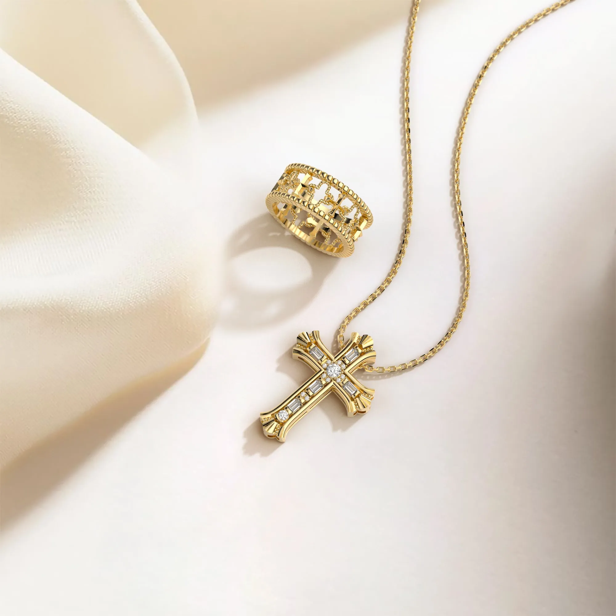 Cross and Four-Leaf Clover Statement Ring sold by Vanimy Jewelry product image thumbnail 4