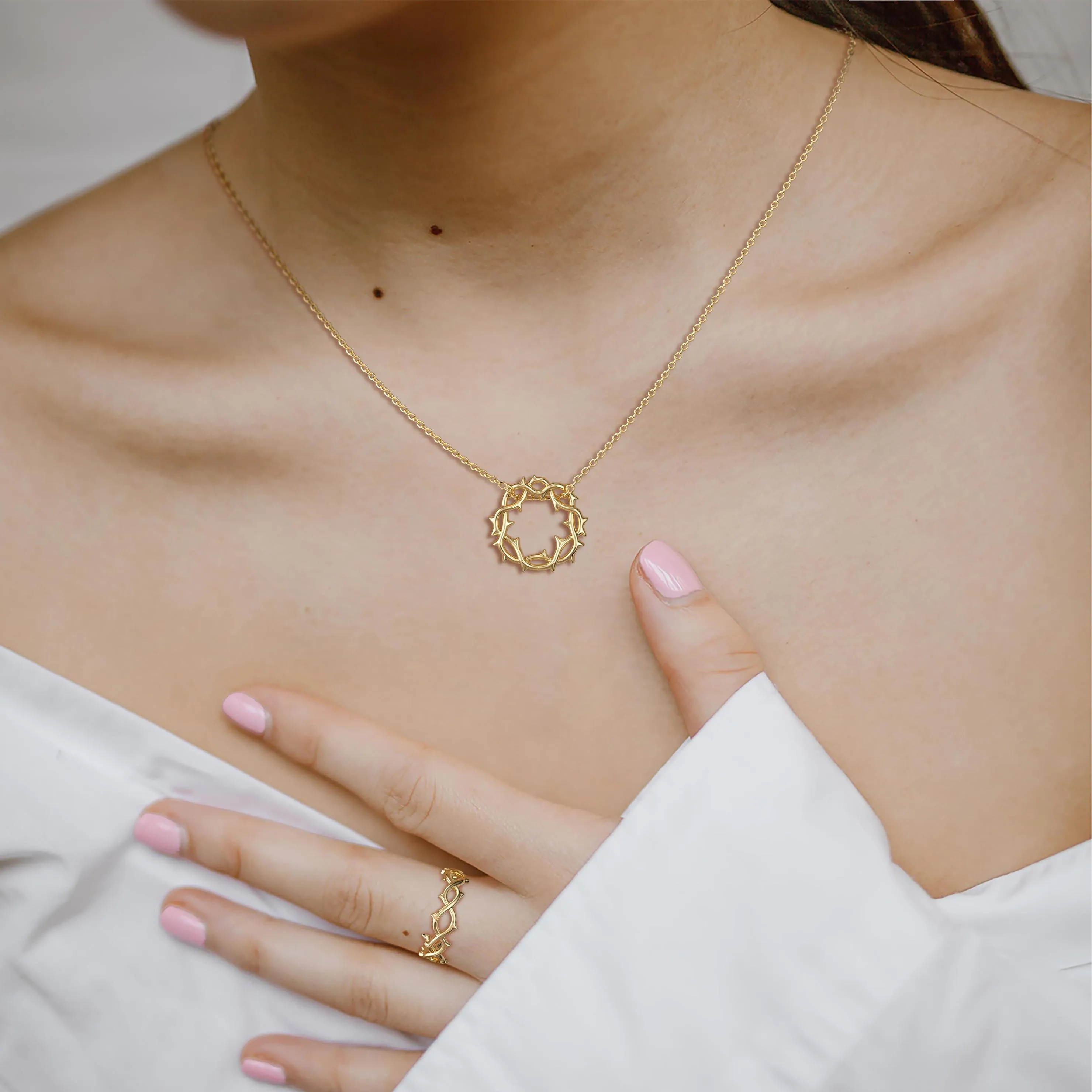 Gold Vermeil Crown of Thorns Ring sold by Vanimy Jewelry product image thumbnail 4