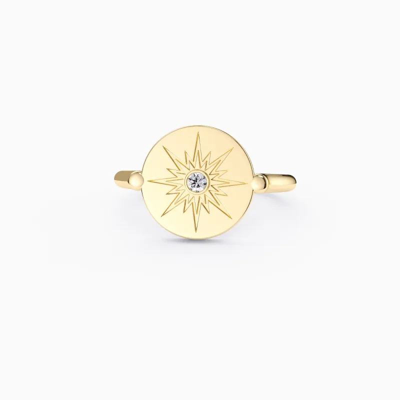 'Believe In Your Own Magic' Starset with Moonstone Signet Pinky ring sold by Vanimy Jewelry
