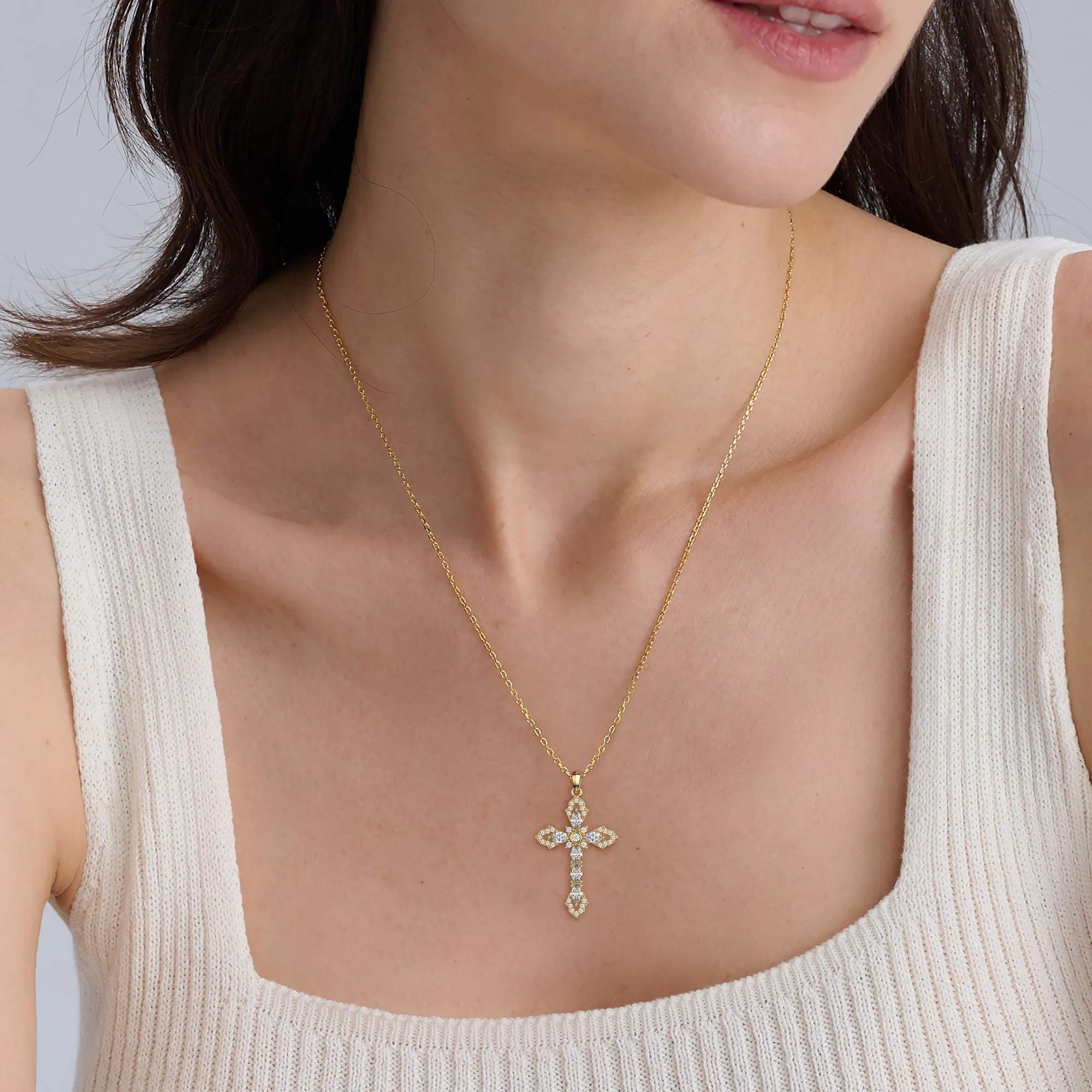 Helena Cross Pendant Necklace sold by Vanimy Jewelry product image thumbnail 2