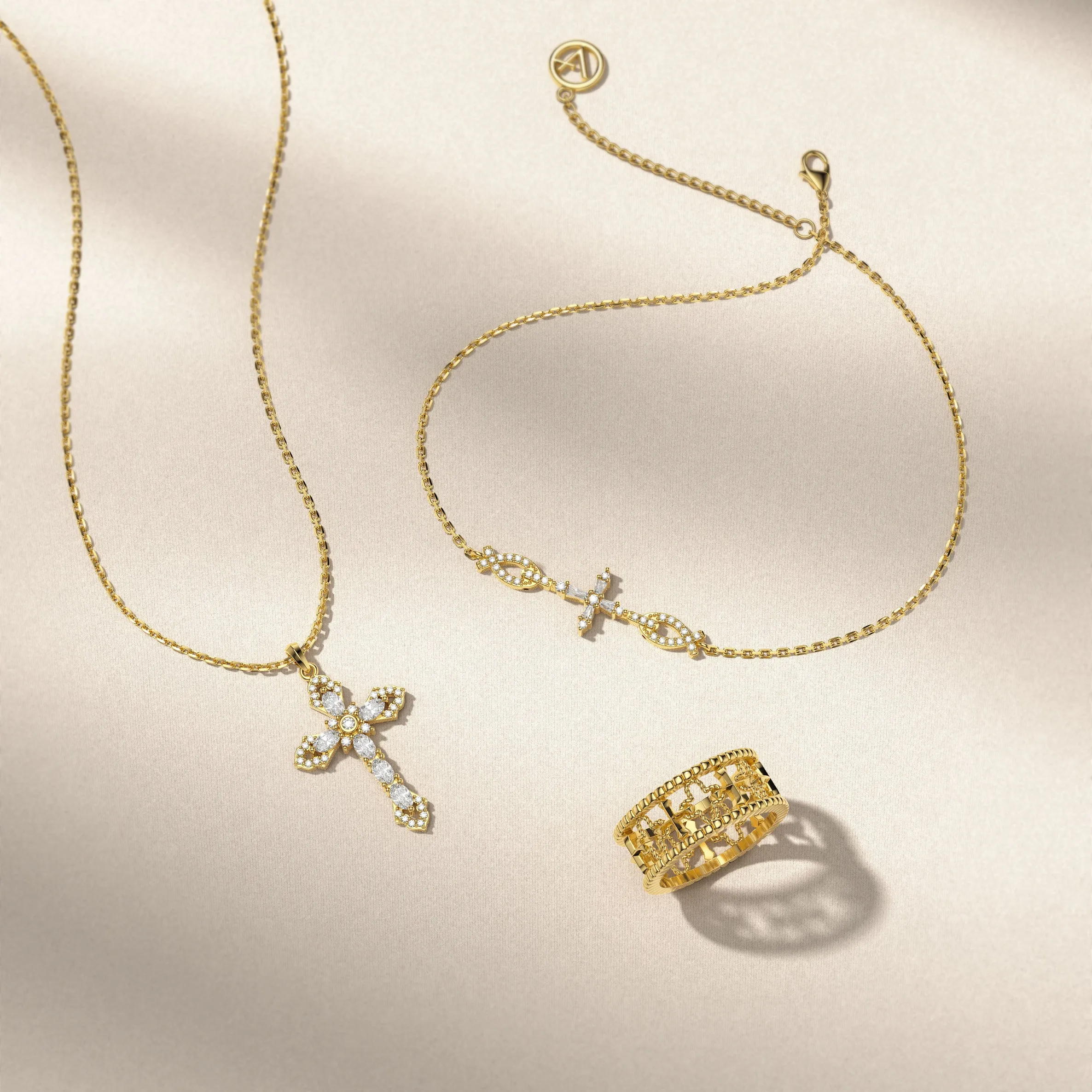 Helena Cross Pendant Necklace sold by Vanimy Jewelry product image thumbnail 3