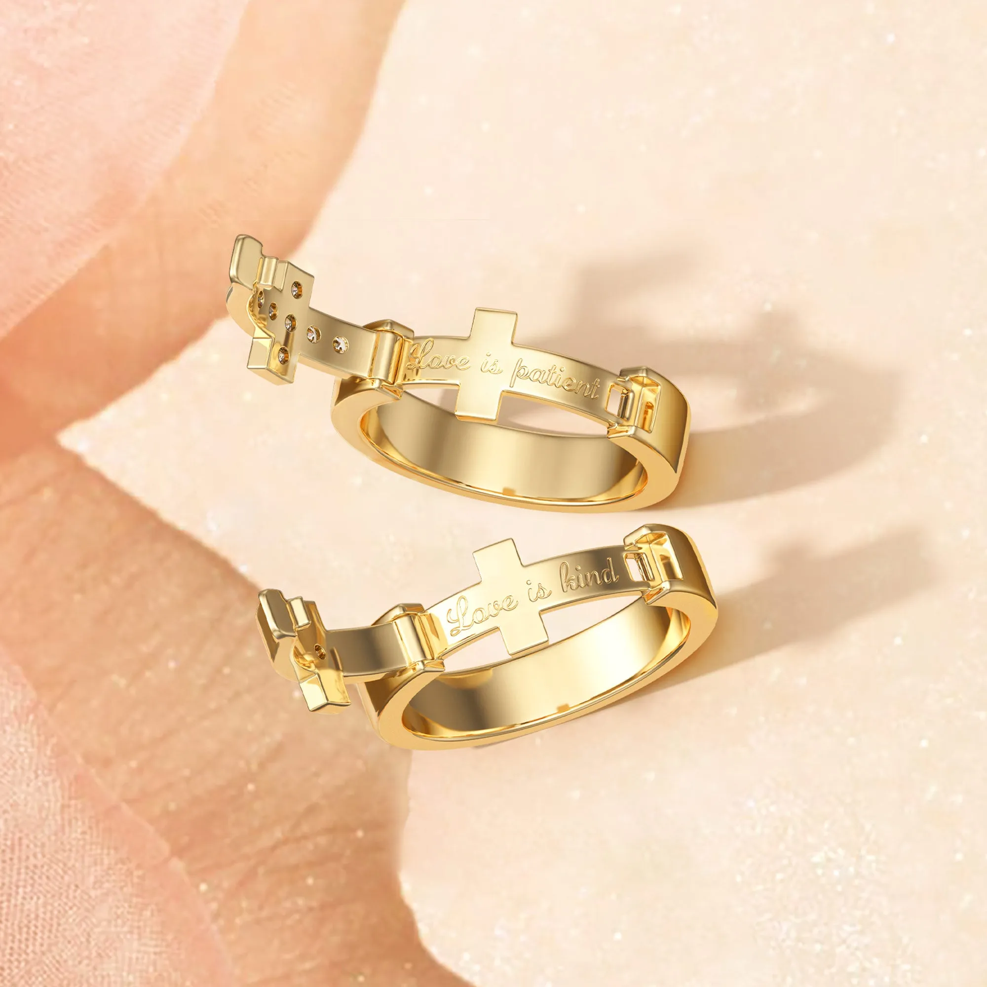 Personalized Eternal Love Cross Pave Set Promise Ring sold by Vanimy Jewelry product image thumbnail 2