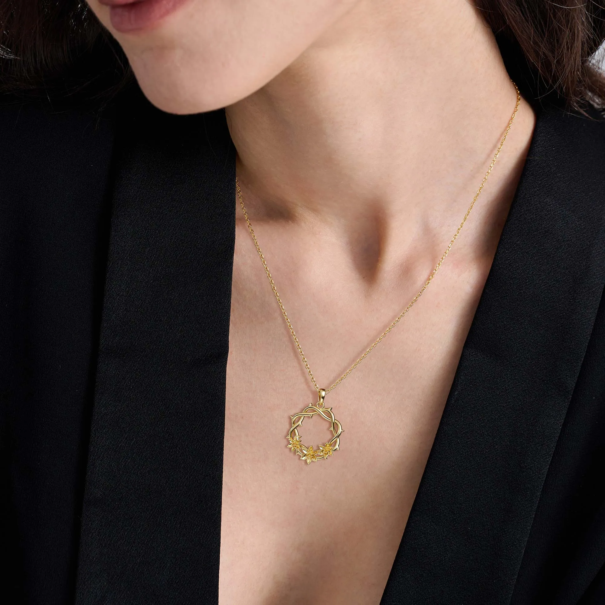 Crown of Thorns Tulip Pendant Necklace sold by Vanimy Jewelry product image thumbnail 2