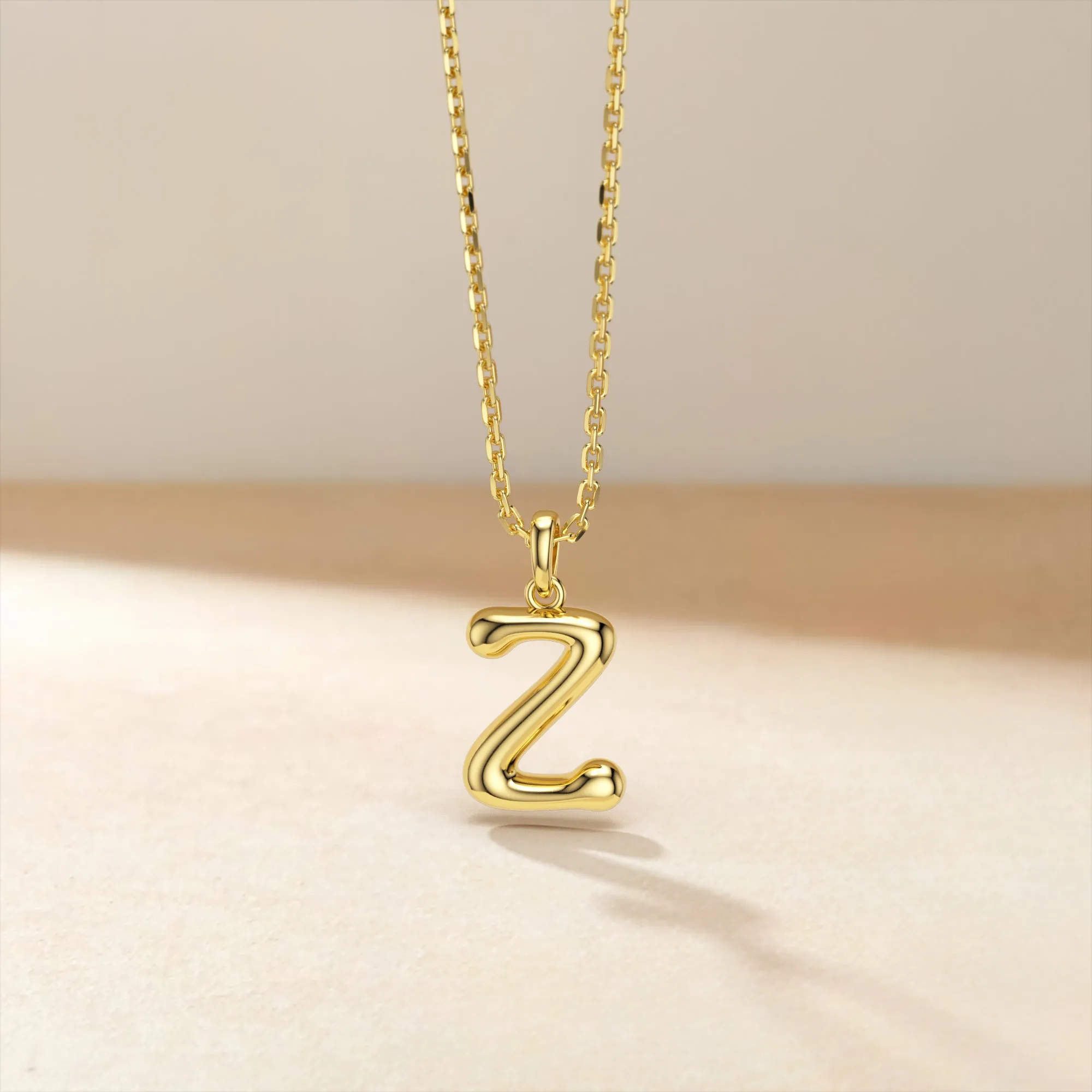 Bubble Initial Letter Z Pendant Necklace sold by Vanimy Jewelry product image thumbnail 2
