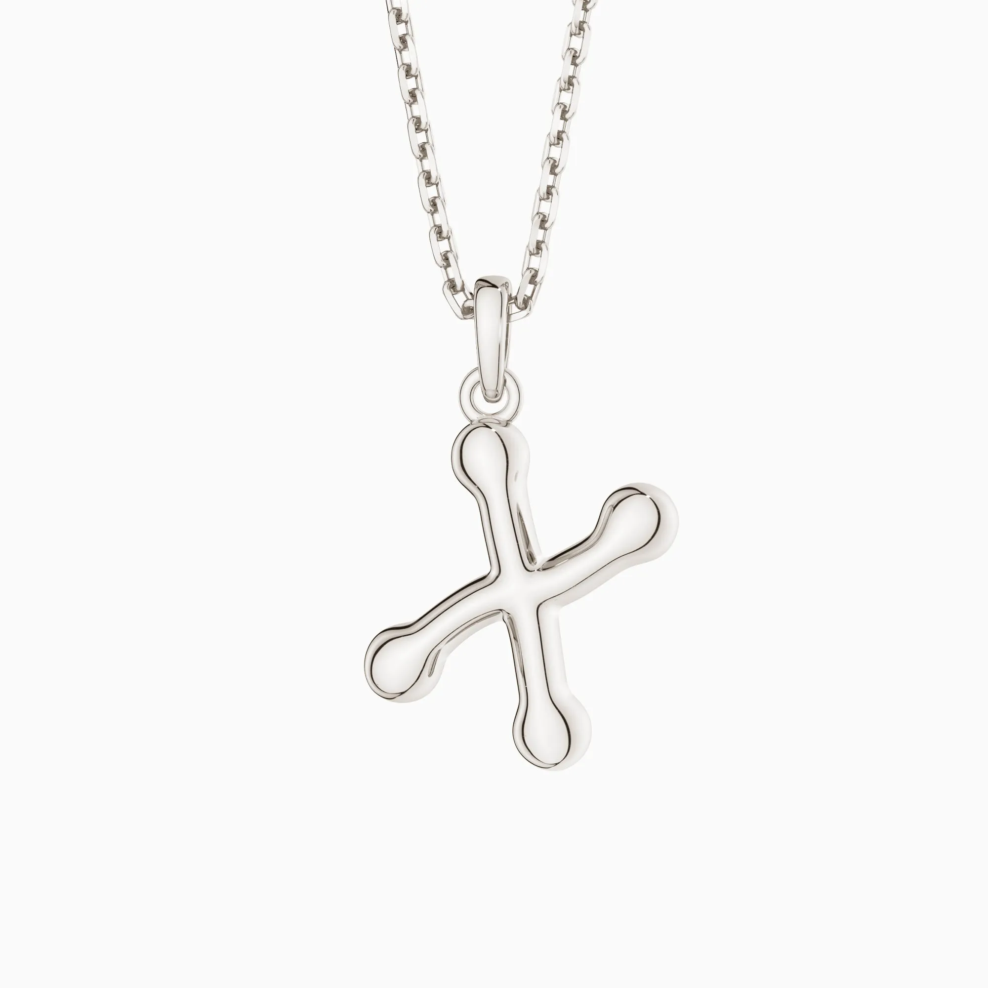 Bubble Initial Letter X Pendant Necklace sold by Vanimy Jewelry product image thumbnail 4