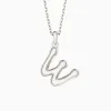 Bubble Initial Letter W Pendant Necklace sold by Vanimy Jewelry