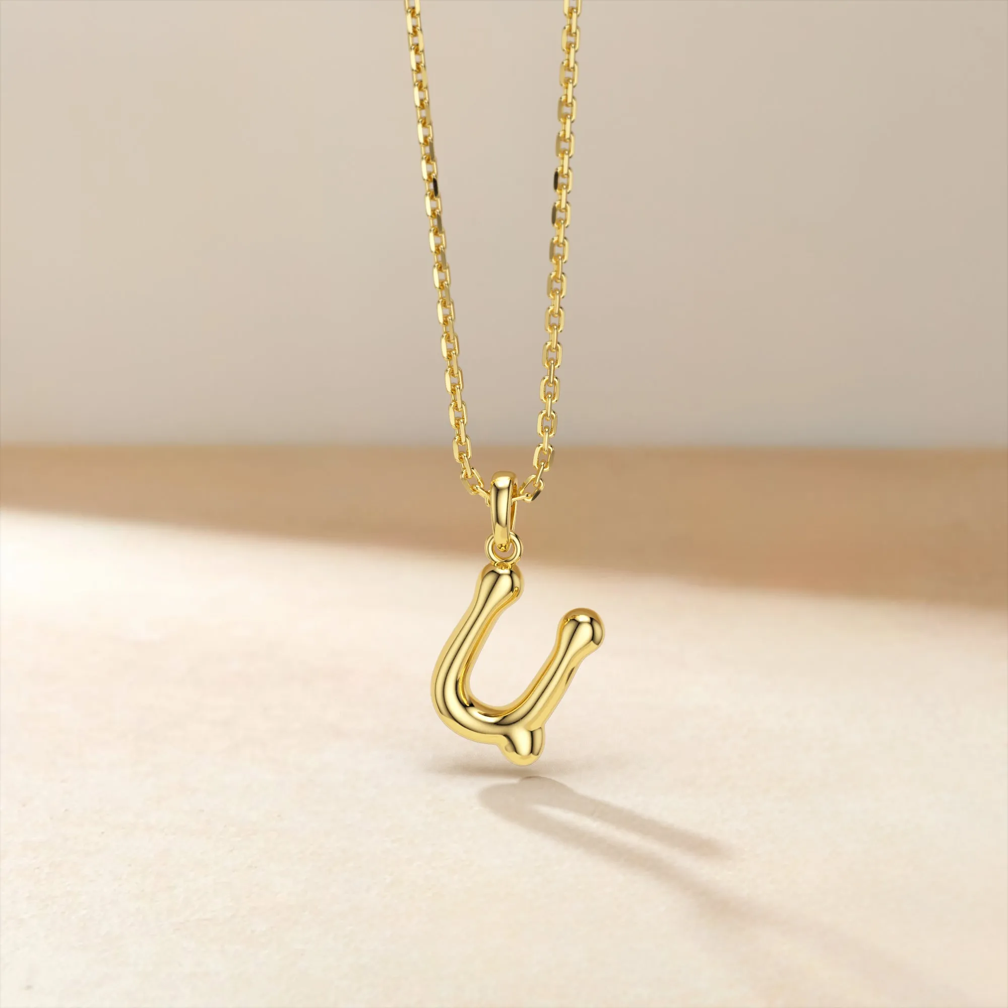 Bubble Initial Letter U Pendant Necklace sold by Vanimy Jewelry product image thumbnail 2