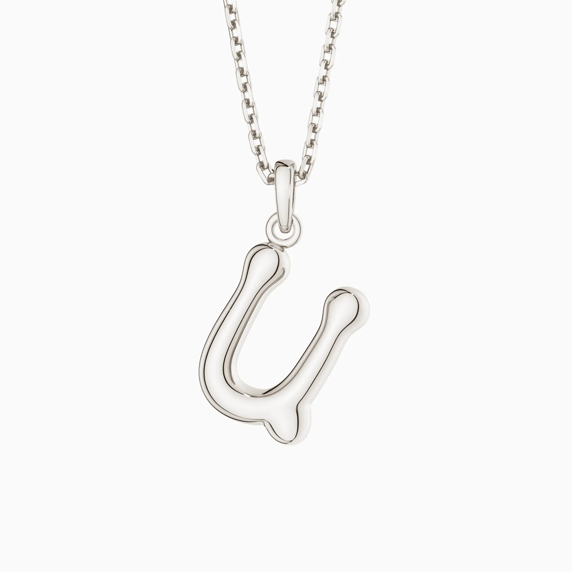Bubble Initial Letter U Pendant Necklace sold by Vanimy Jewelry product image thumbnail 4