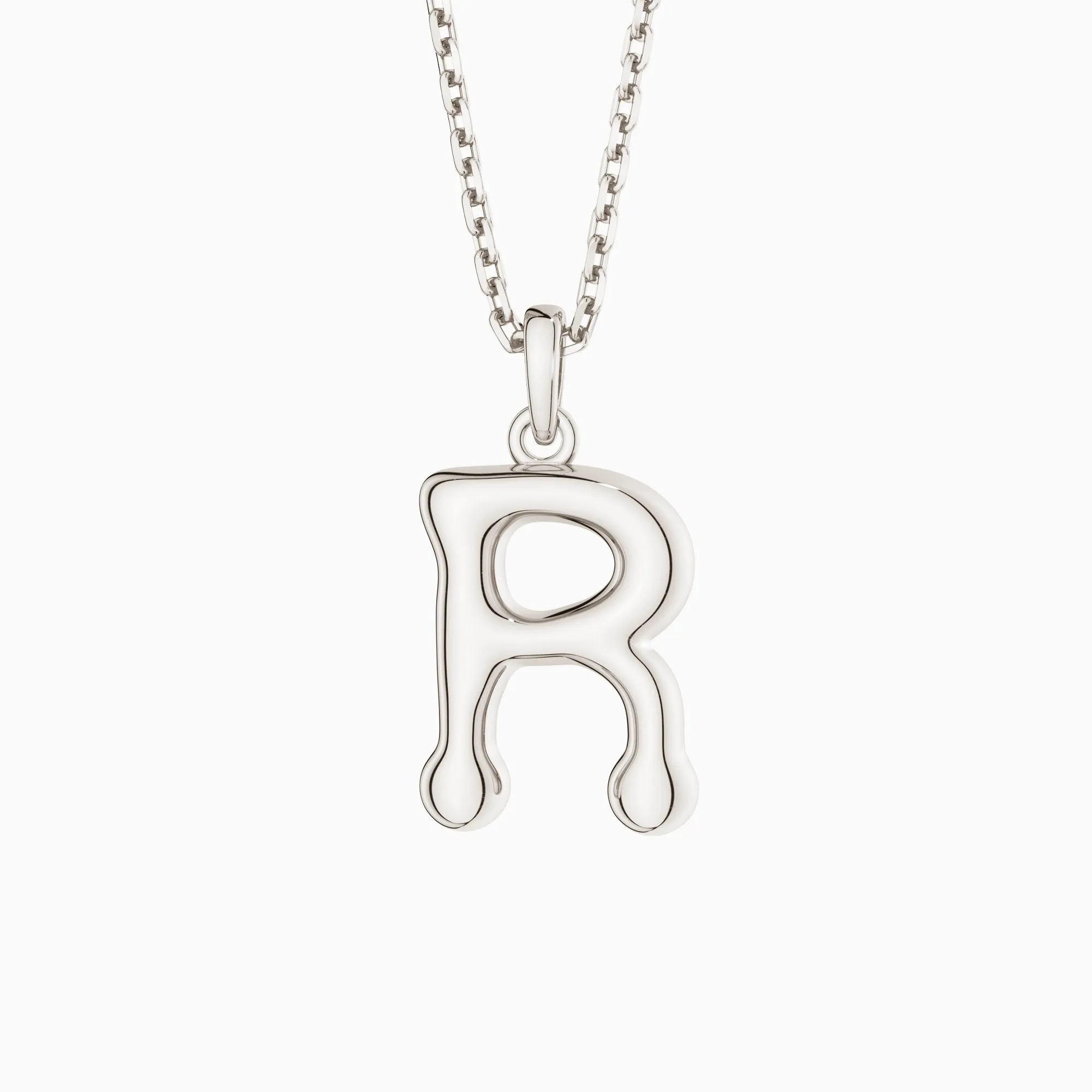 Bubble Initial Letter R Pendant Necklace sold by Vanimy Jewelry product image thumbnail 4