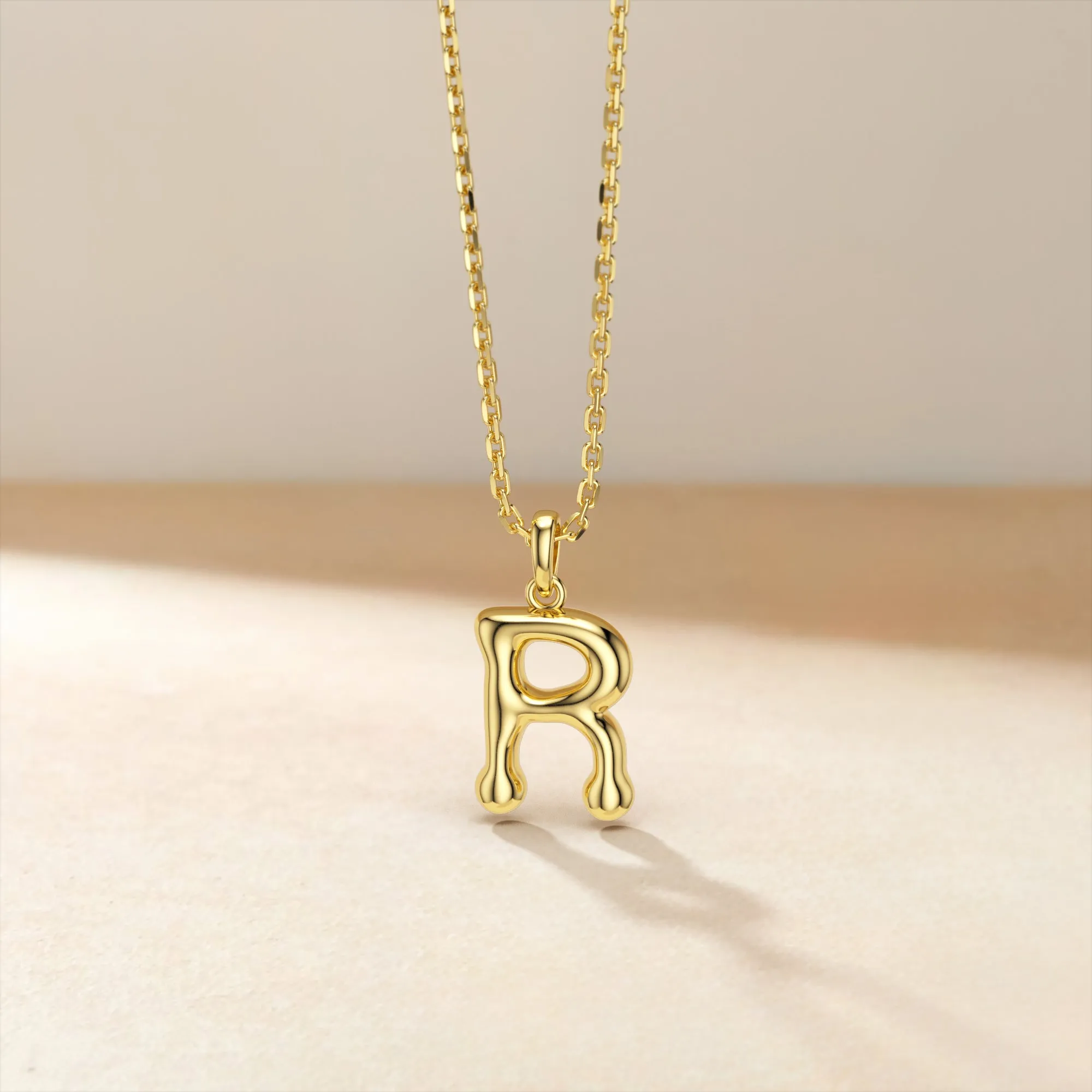 Bubble Initial Letter R Pendant Necklace sold by Vanimy Jewelry product image thumbnail 2