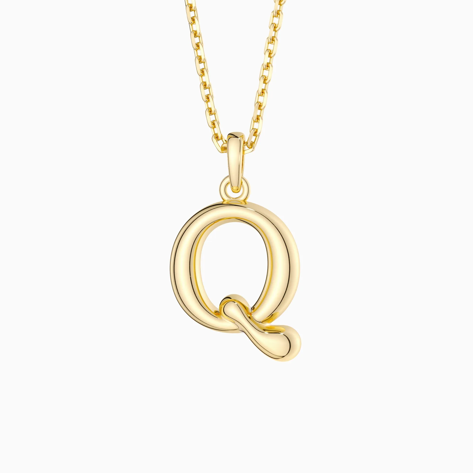 Bubble Initial Letter Q Pendant Necklace sold by Vanimy Jewelry