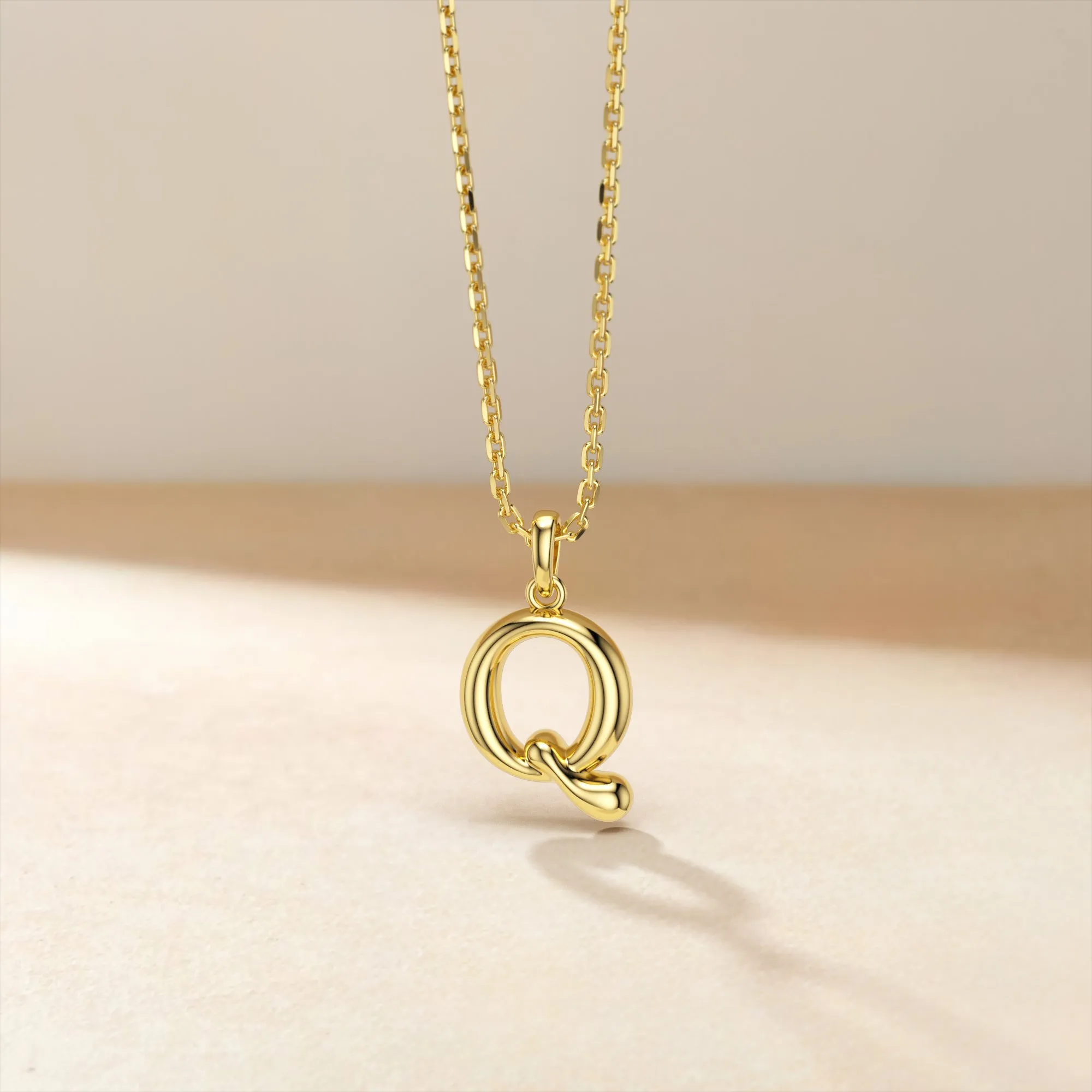 Bubble Initial Letter Q Pendant Necklace sold by Vanimy Jewelry product image thumbnail 2