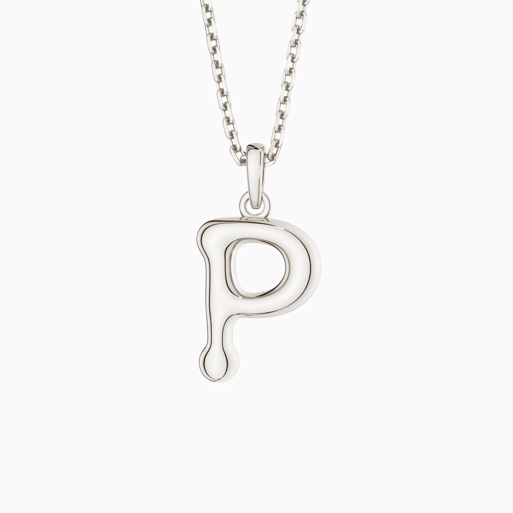 Bubble Initial Letter P Pendant Necklace sold by Vanimy Jewelry product image thumbnail 4