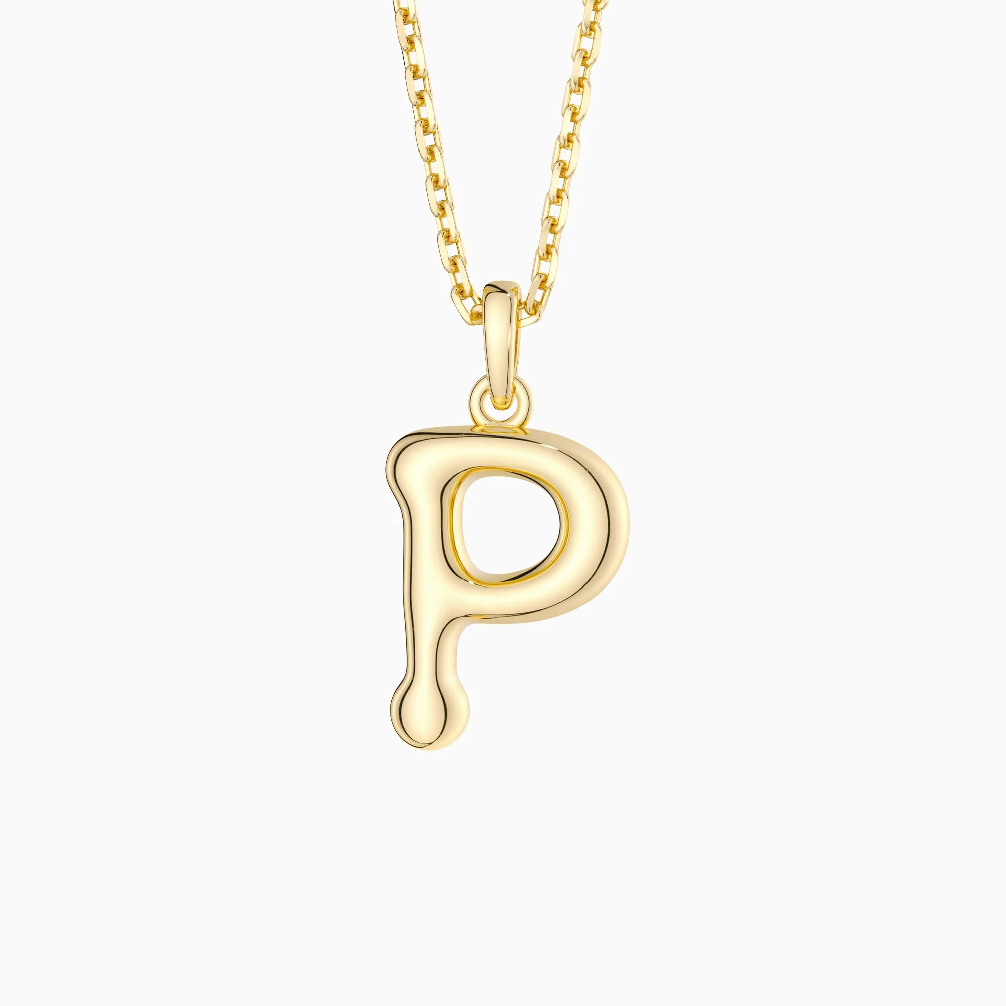 Bubble Initial Letter P Pendant Necklace sold by Vanimy Jewelry