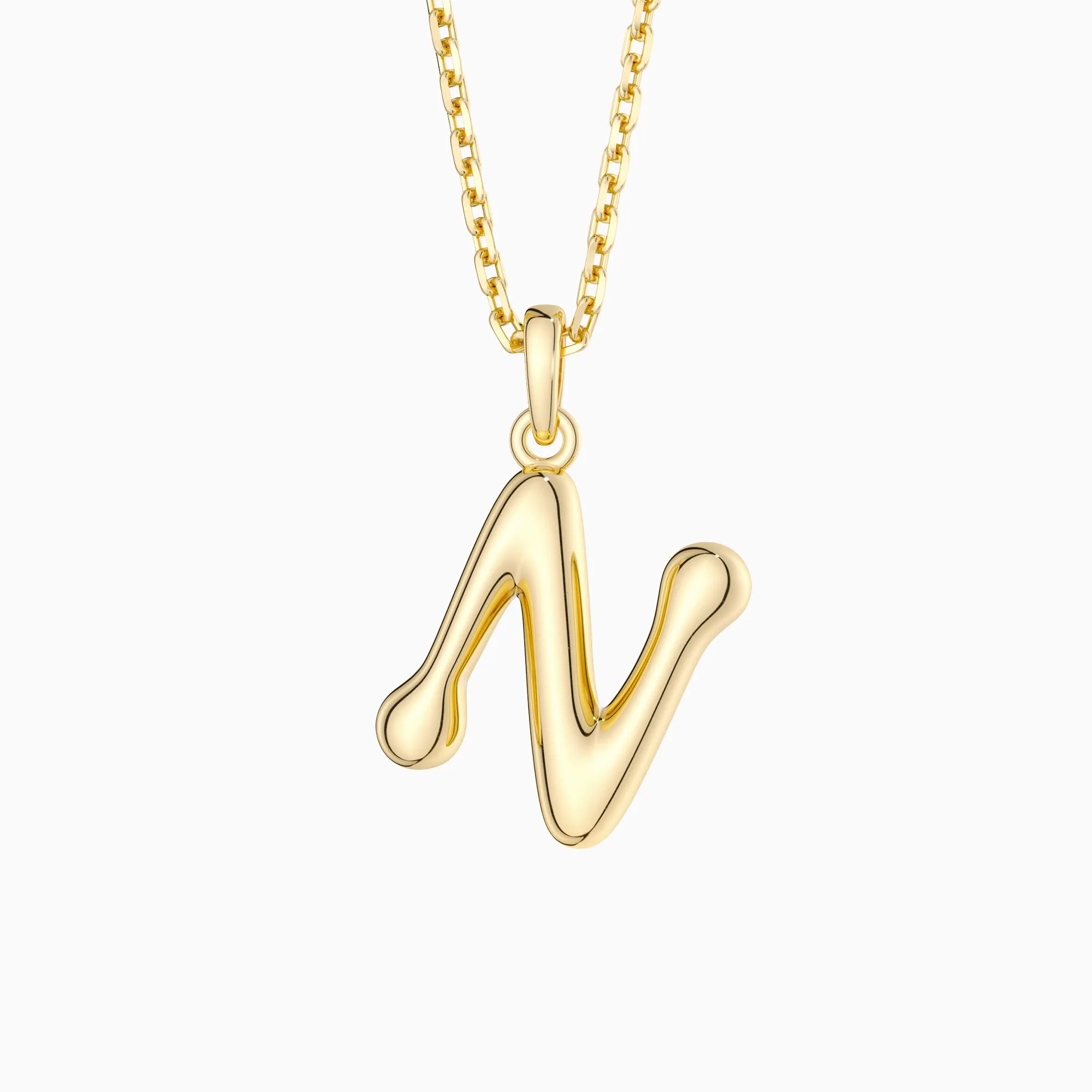 Bubble Initial Letter N Pendant Necklace sold by Vanimy Jewelry