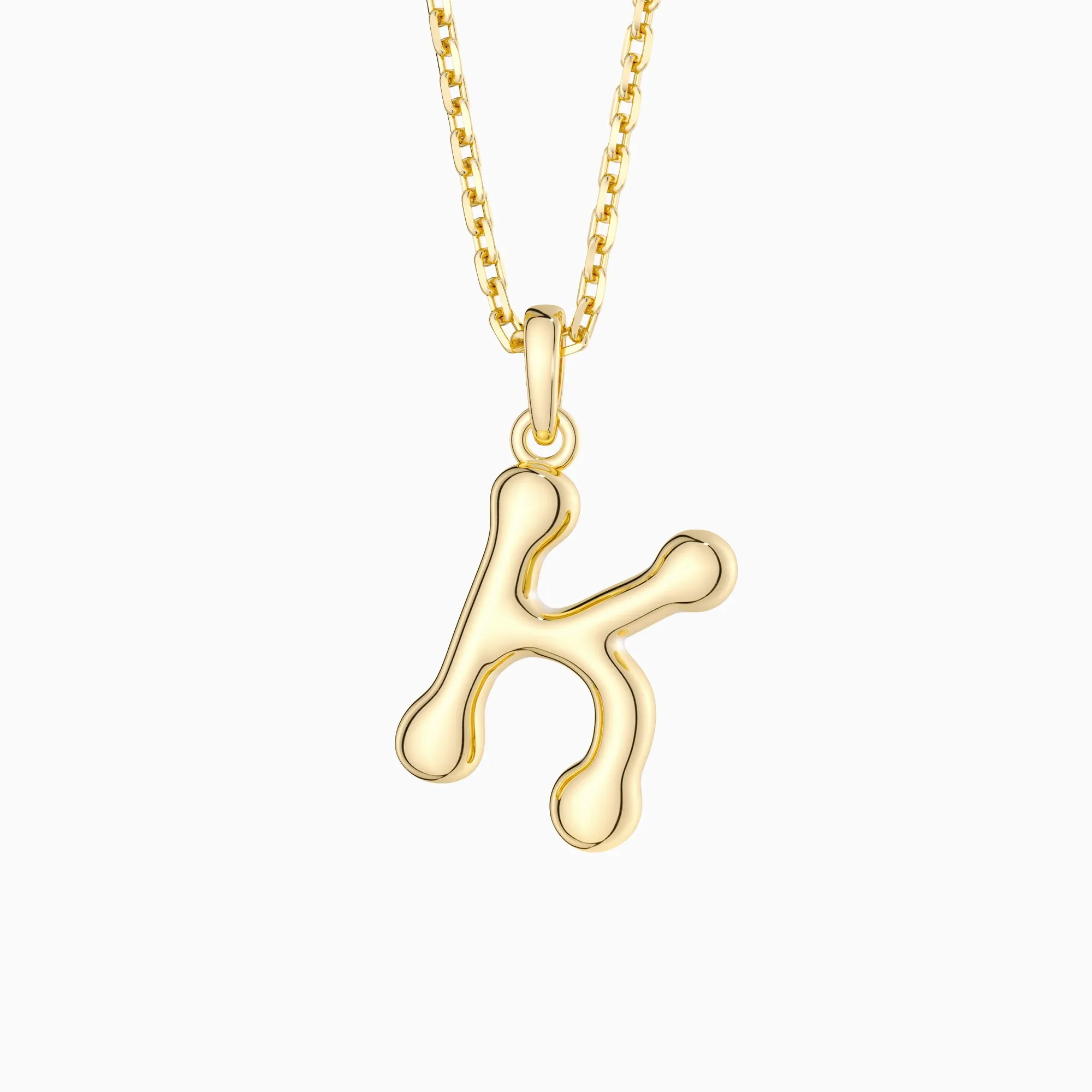 Bubble Initial Letter K Pendant Necklace sold by Vanimy Jewelry