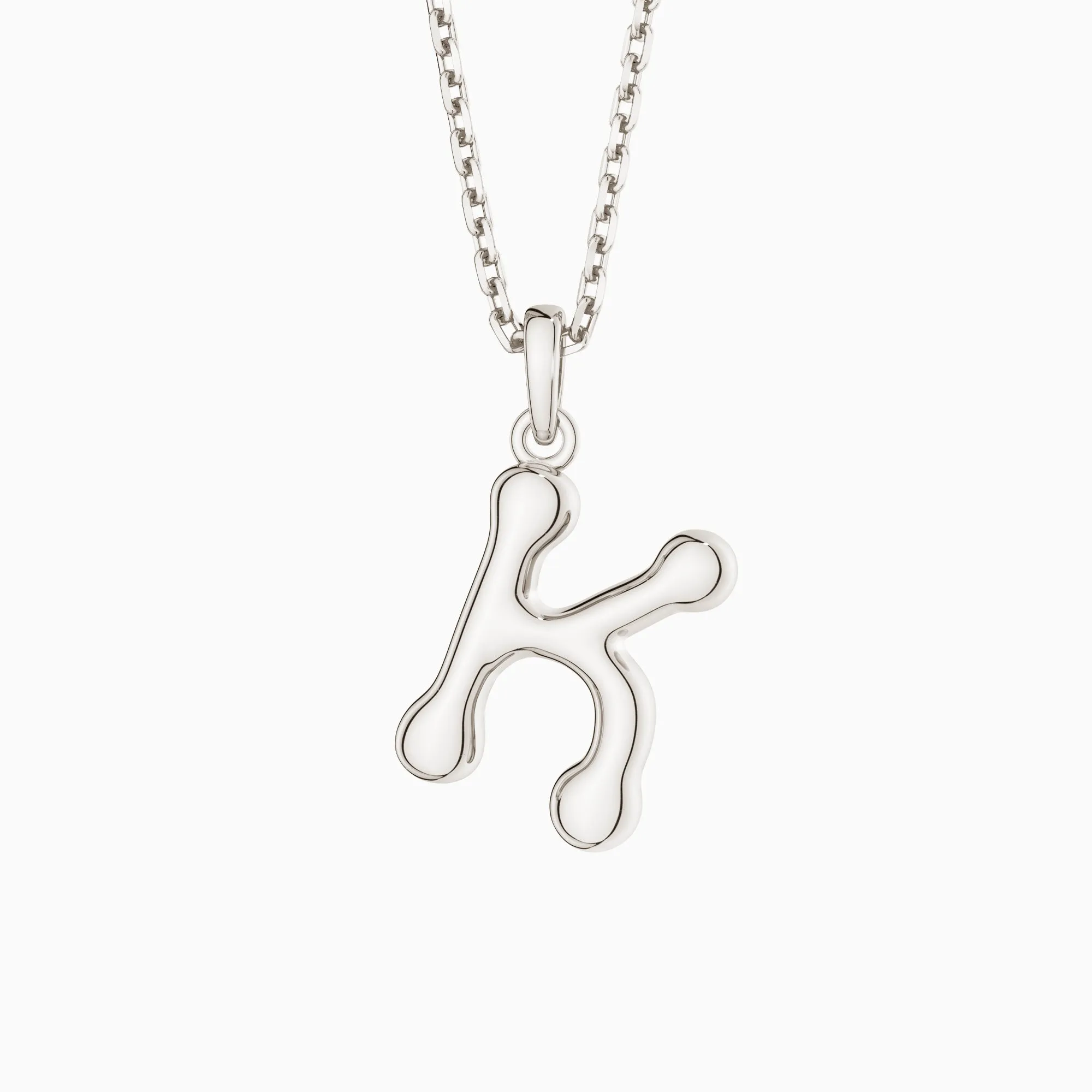 Bubble Initial Letter K Pendant Necklace sold by Vanimy Jewelry product image thumbnail 4