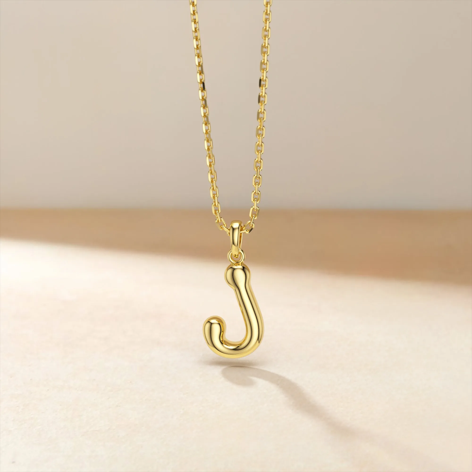 Bubble Initial Letter J Pendant Necklace sold by Vanimy Jewelry product image thumbnail 2
