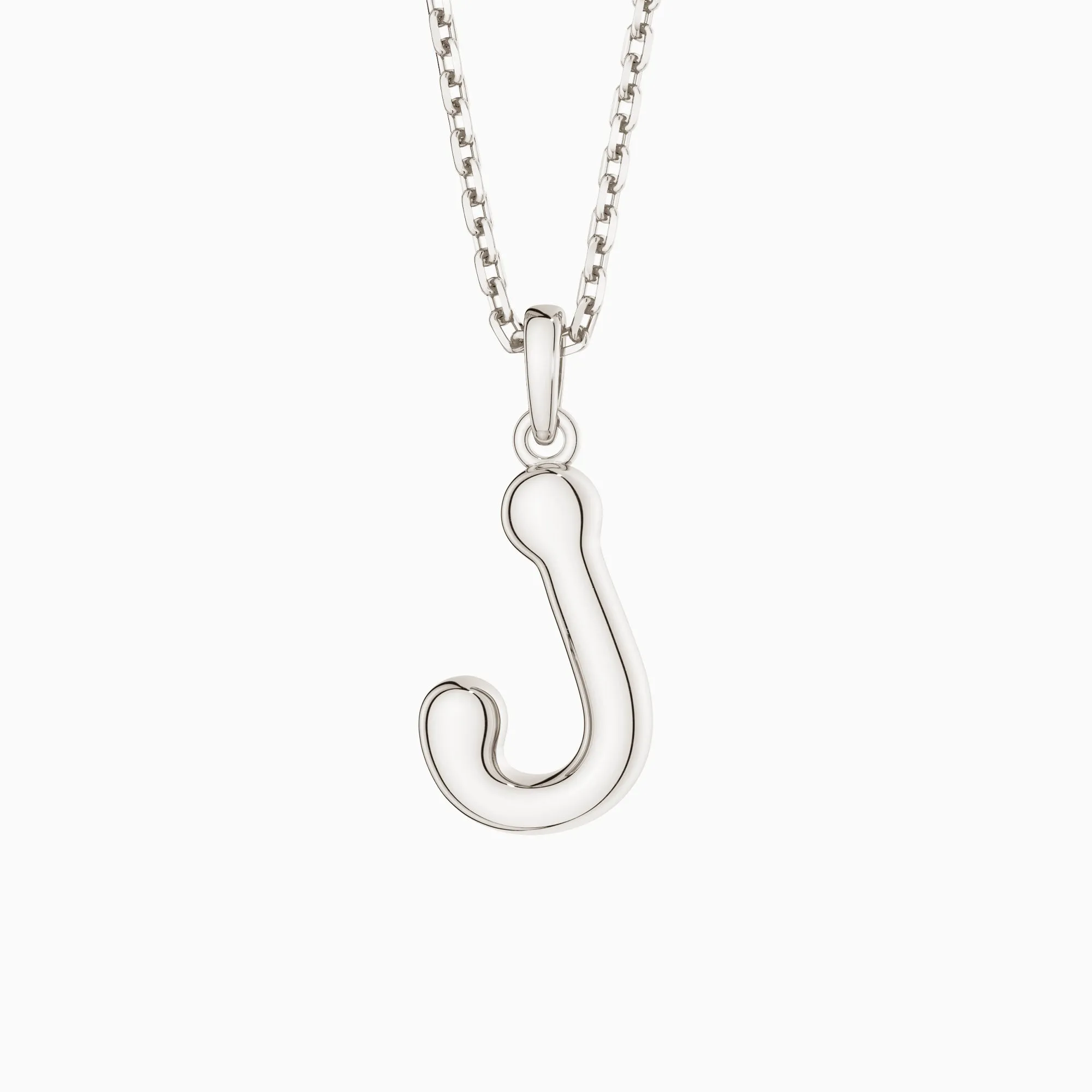 Bubble Initial Letter J Pendant Necklace sold by Vanimy Jewelry product image thumbnail 4