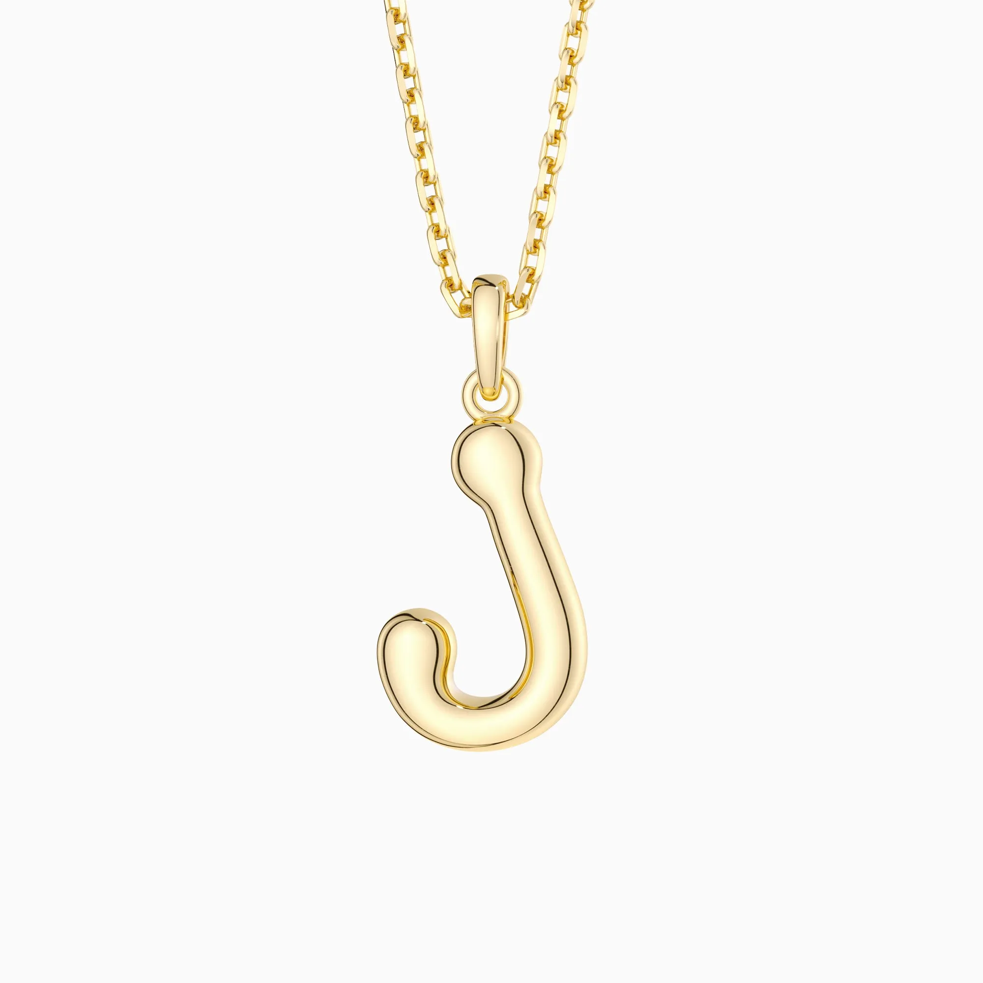 Bubble Initial Letter J Pendant Necklace sold by Vanimy Jewelry