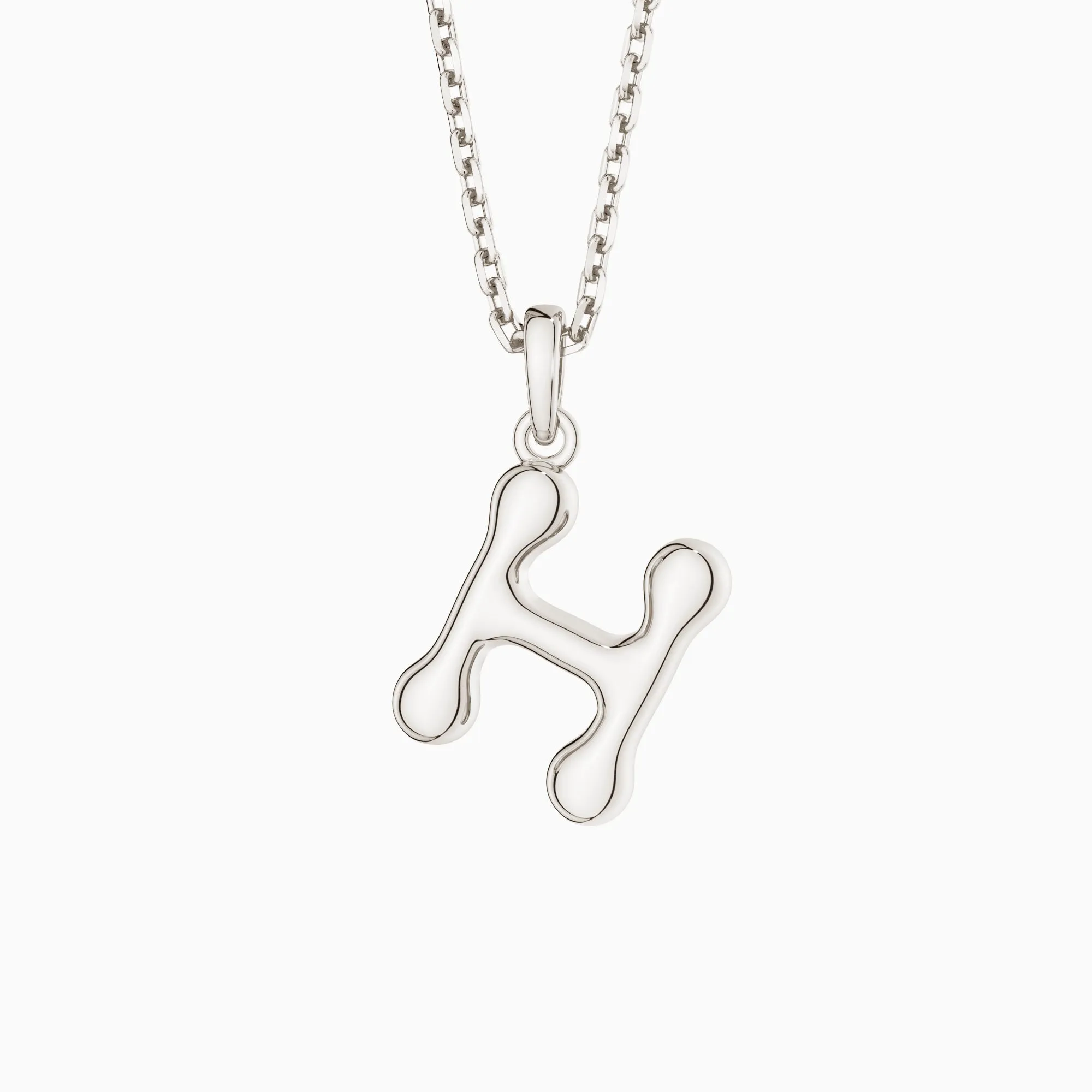 Bubble Initial Letter H Pendant Necklace sold by Vanimy Jewelry product image thumbnail 4