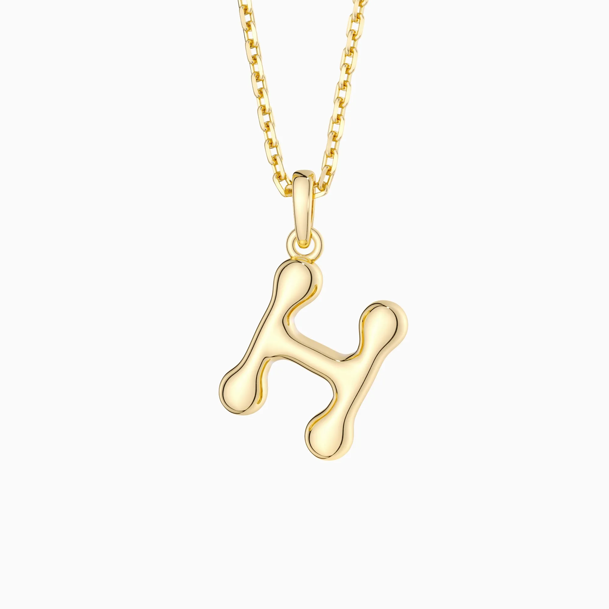 Bubble Initial Letter H Pendant Necklace sold by Vanimy Jewelry