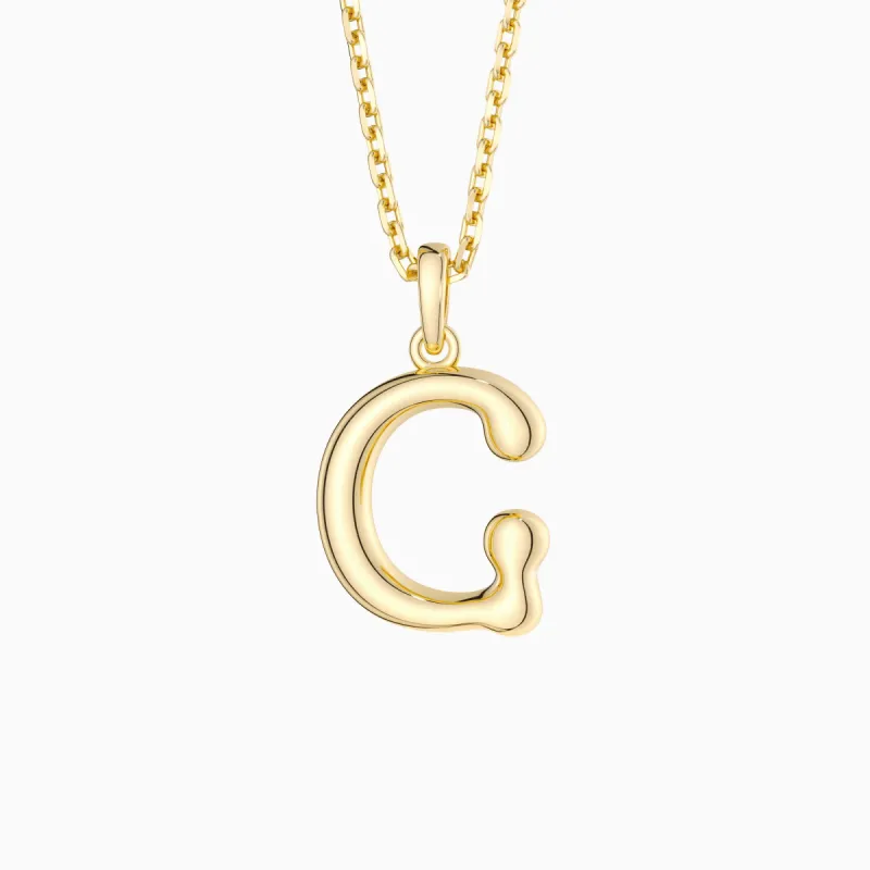 Bubble Initial Letter G Pendant Necklace sold by Vanimy Jewelry