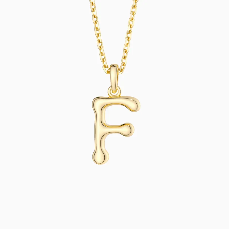 Bubble Initial Letter F Pendant Necklace sold by Vanimy Jewelry