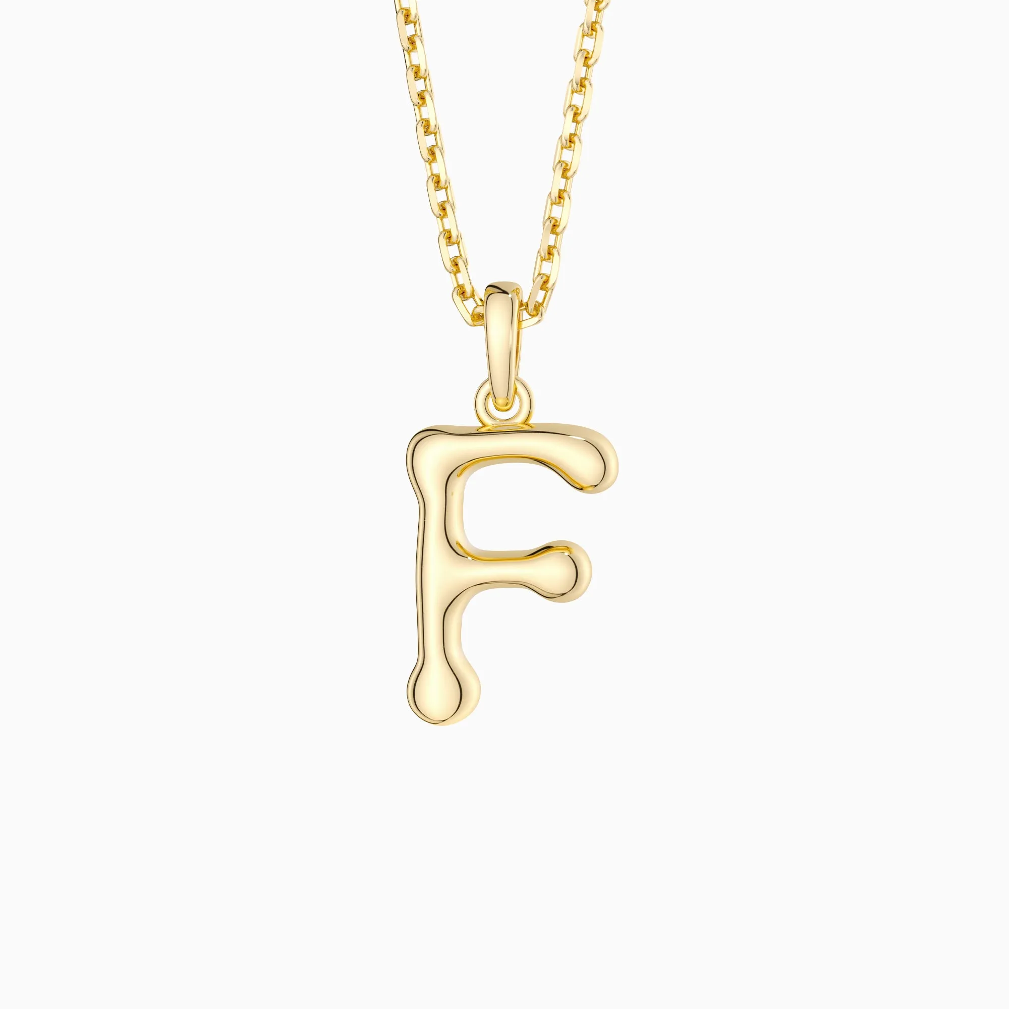 Bubble Initial Letter F Pendant Necklace sold by Vanimy Jewelry
