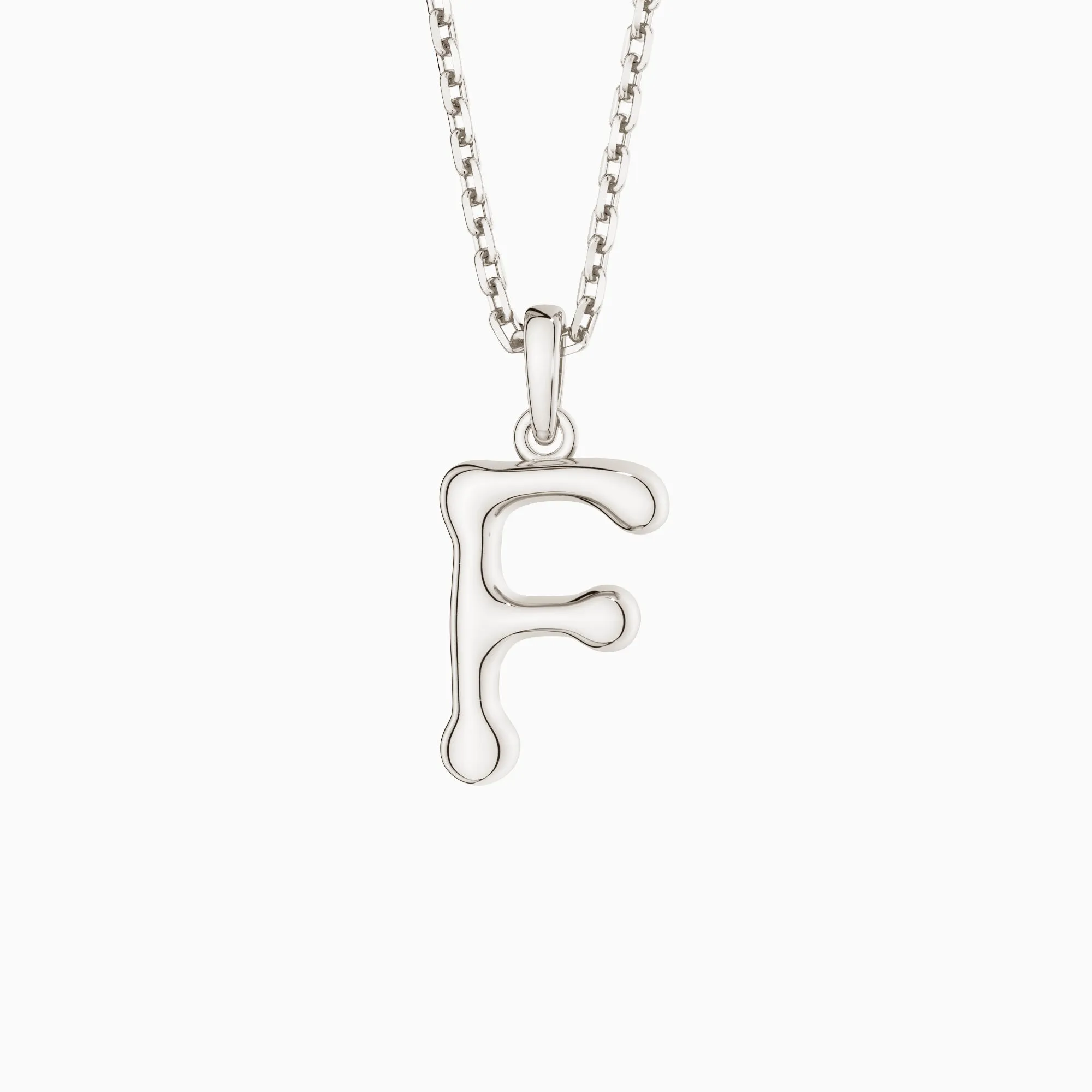 Bubble Initial Letter F Pendant Necklace sold by Vanimy Jewelry product image thumbnail 4