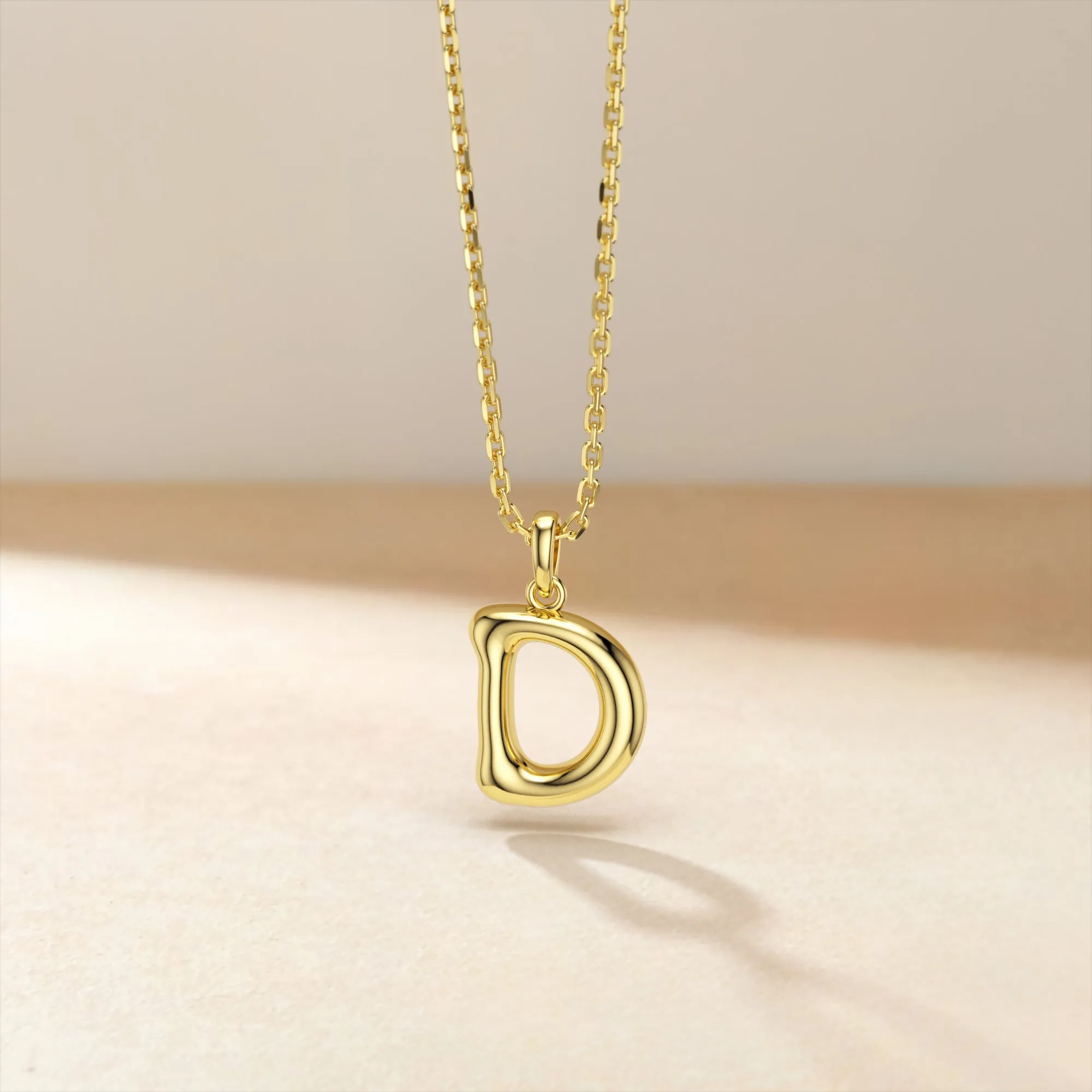 Bubble Initial Letter D Pendant Necklace sold by Vanimy Jewelry product image thumbnail 2