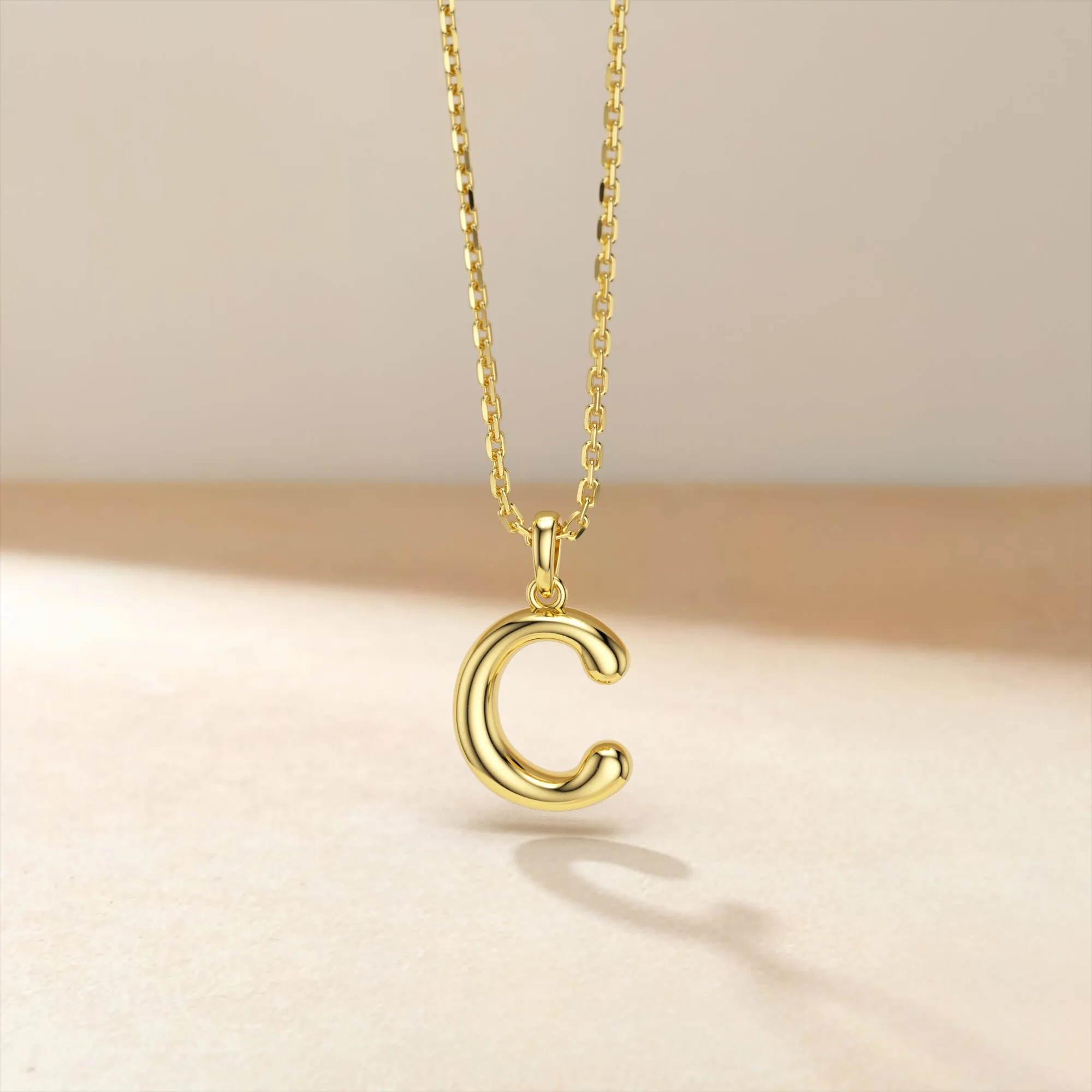 Bubble Initial Letter C Pendant Necklace sold by Vanimy Jewelry product image thumbnail 2