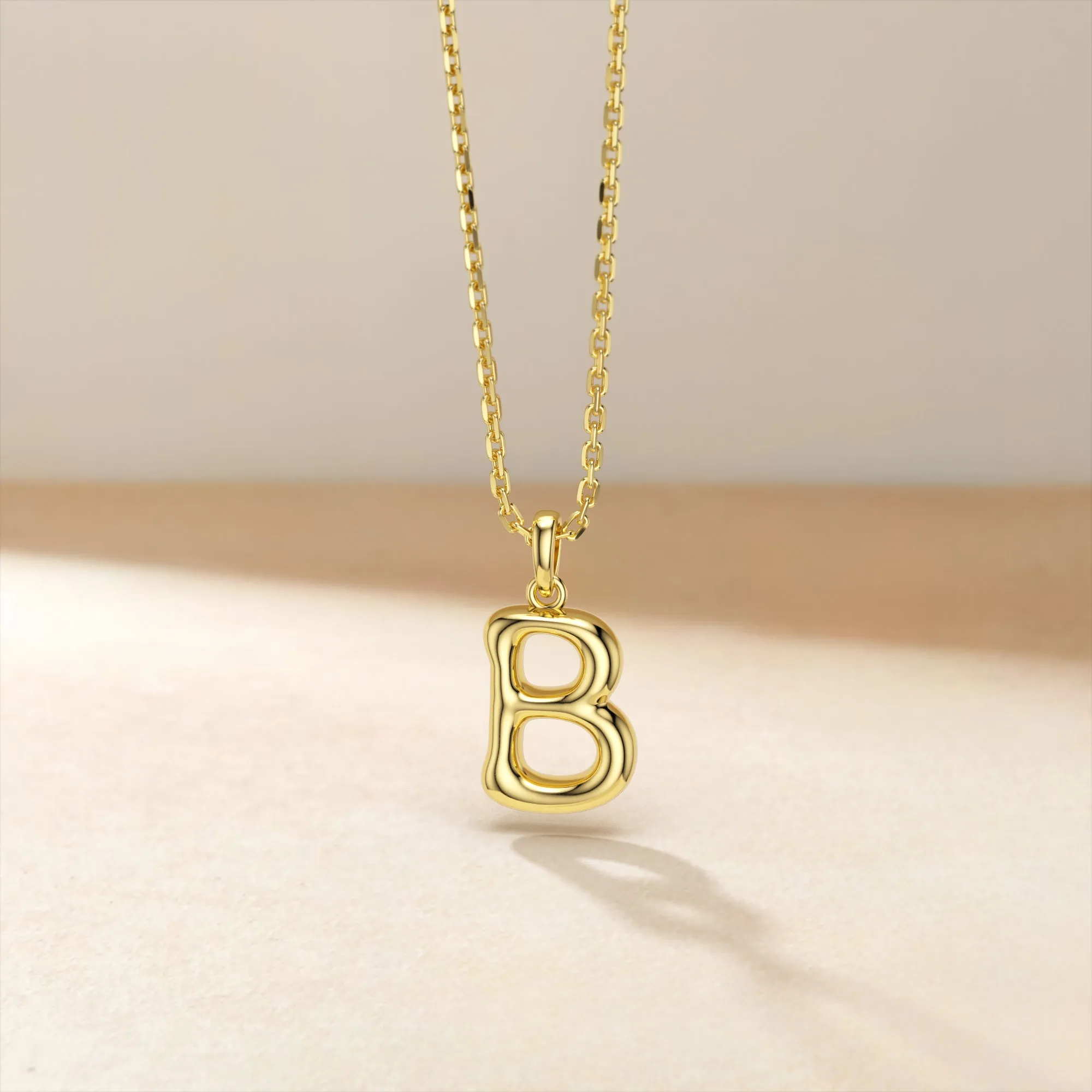 Bubble Initial Letter B Pendant Necklace sold by Vanimy Jewelry product image thumbnail 2