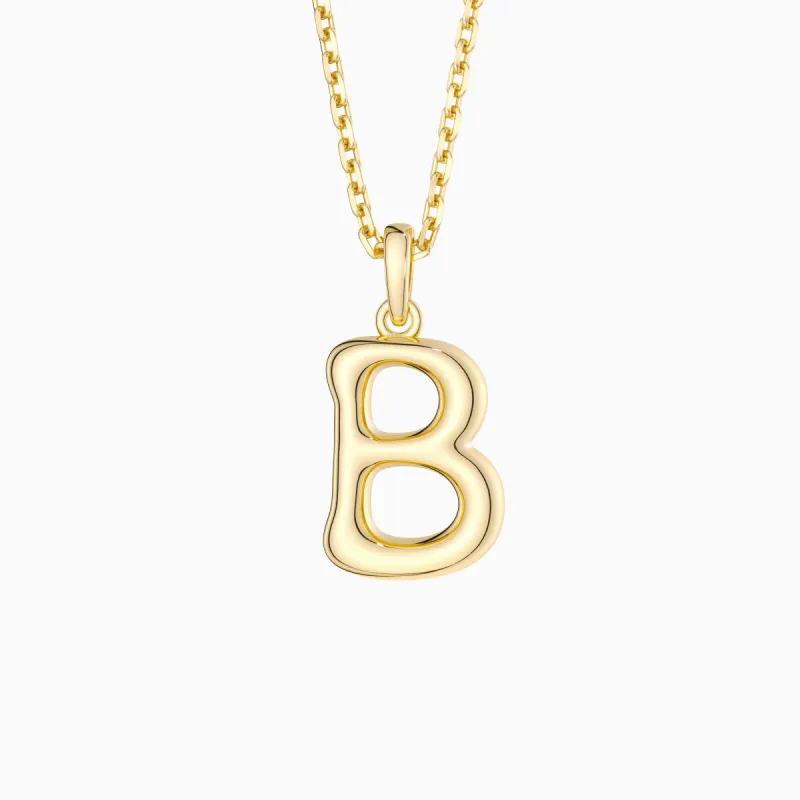 Bubble Initial Letter B Pendant Necklace sold by Vanimy Jewelry