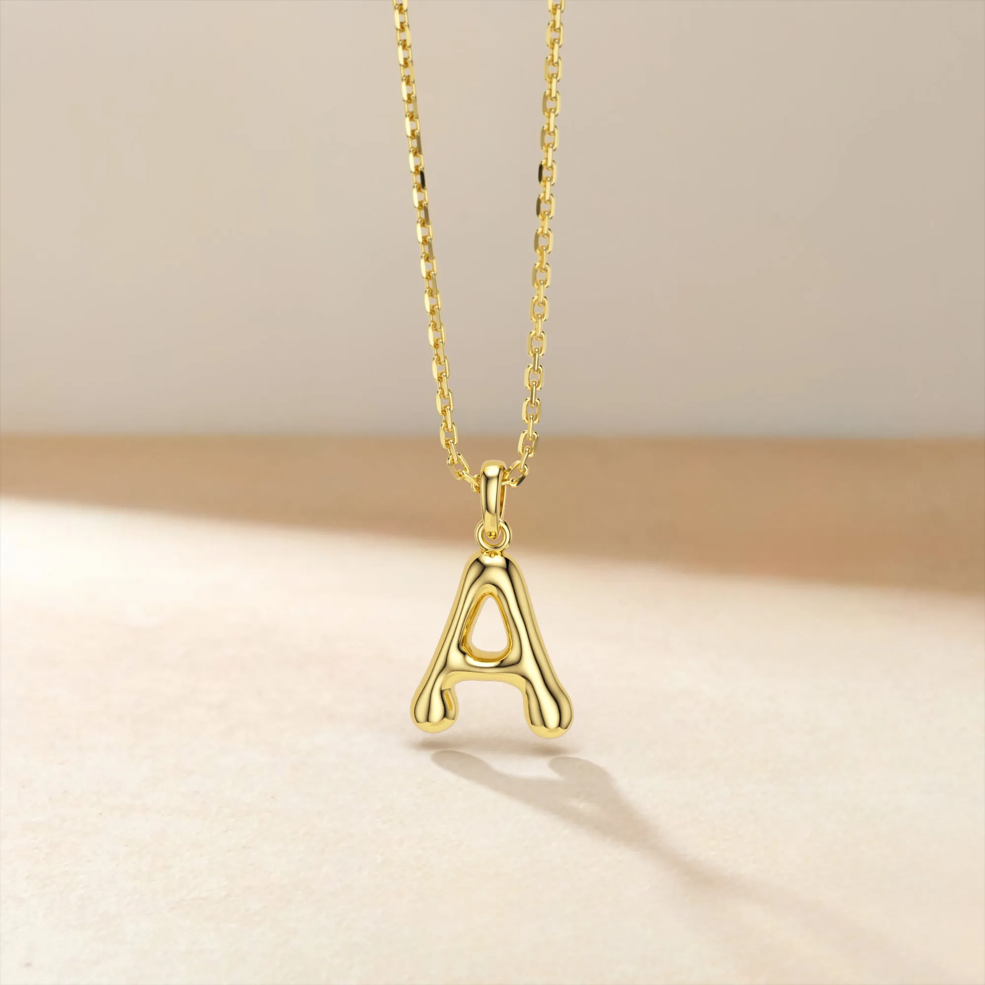 Bubble Initial Letter A Pendant Necklace sold by Vanimy Jewelry product image thumbnail 2