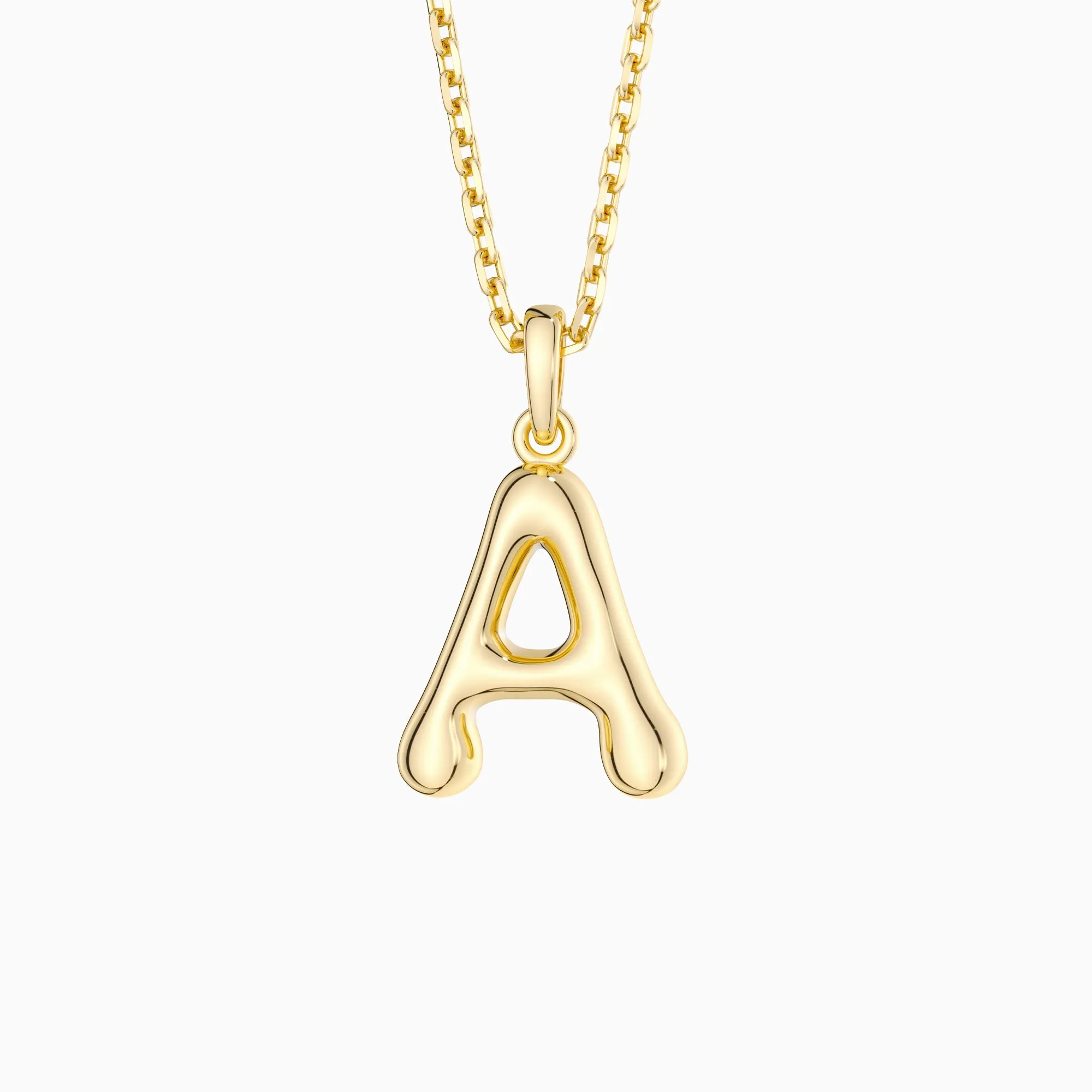 Bubble Initial Letter A Pendant Necklace sold by Vanimy Jewelry