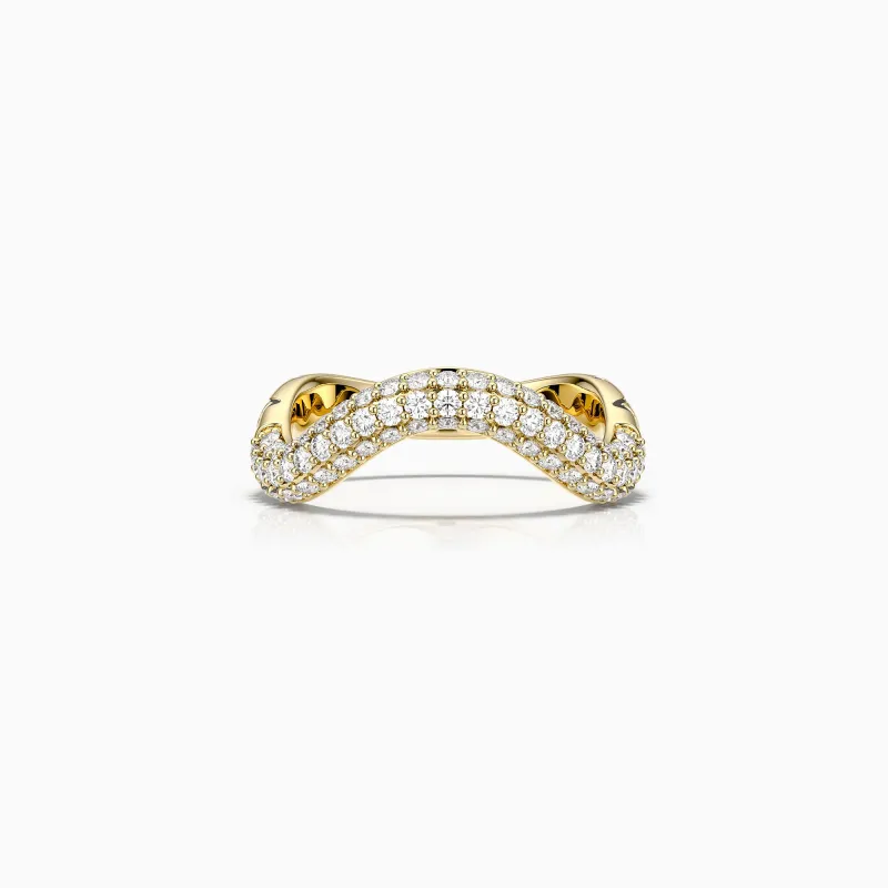 Crown of Thorns Pavé Wavy Enamel Statement Ring sold by Vanimy Jewelry